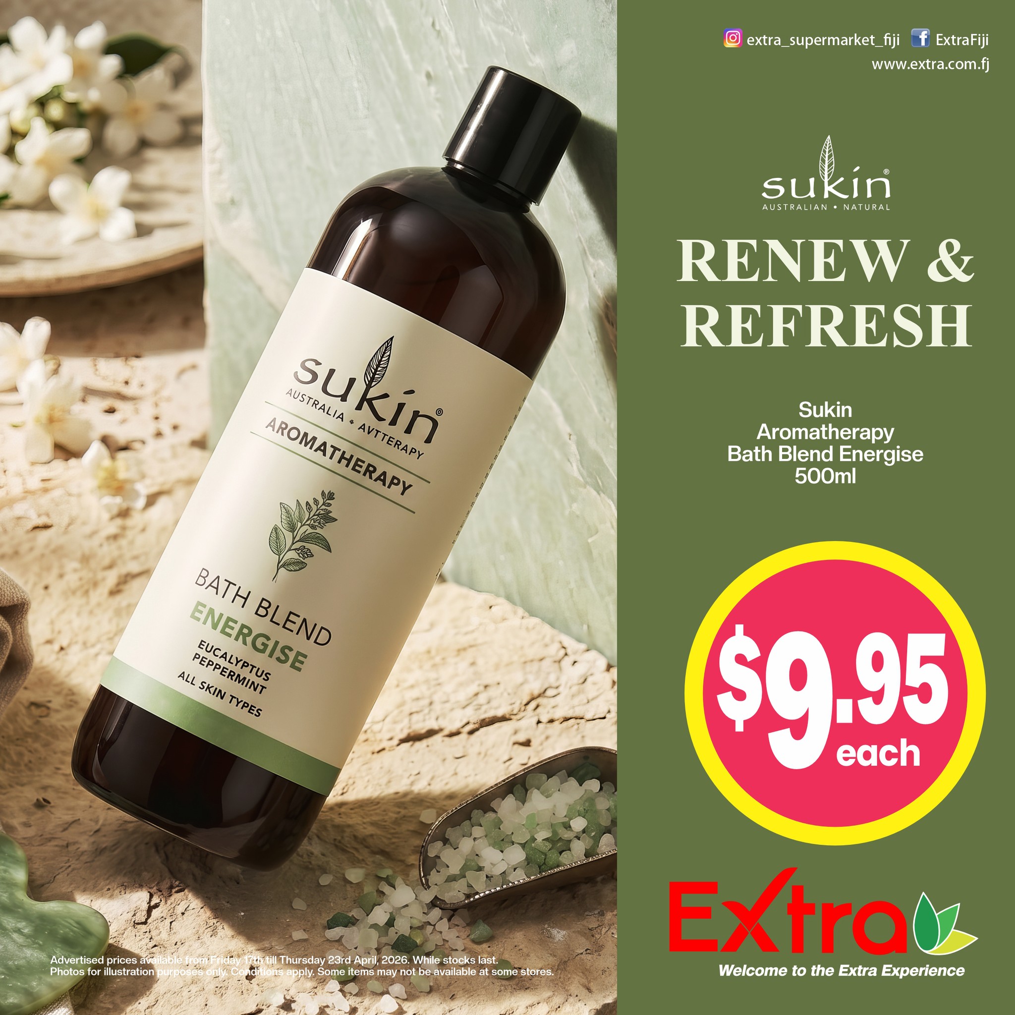 Sukin Aromatherapy Bath Blend Energise 500ml - $9.95