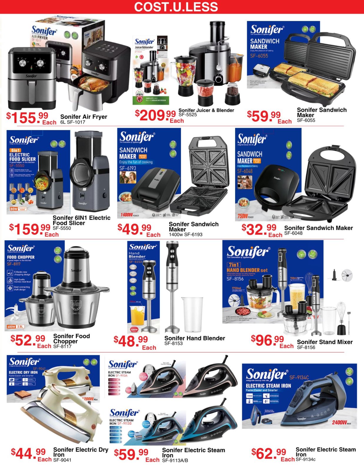 Cost.U.Less Sonifer Appliances Promotion