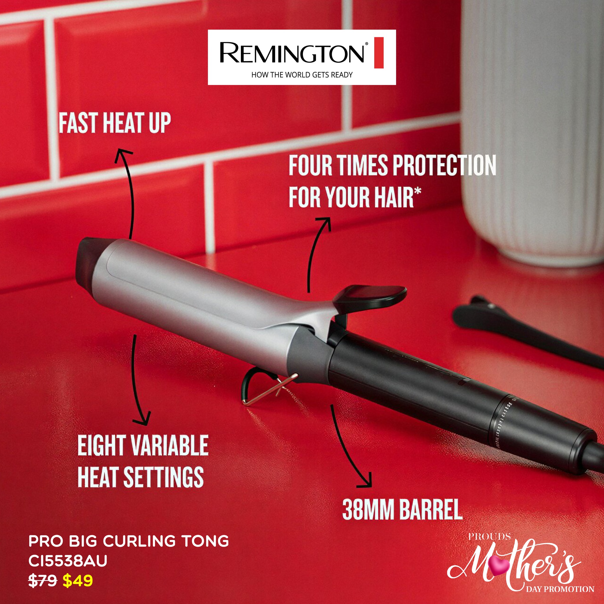 Remington Pro Big Curling Tong CI538AU