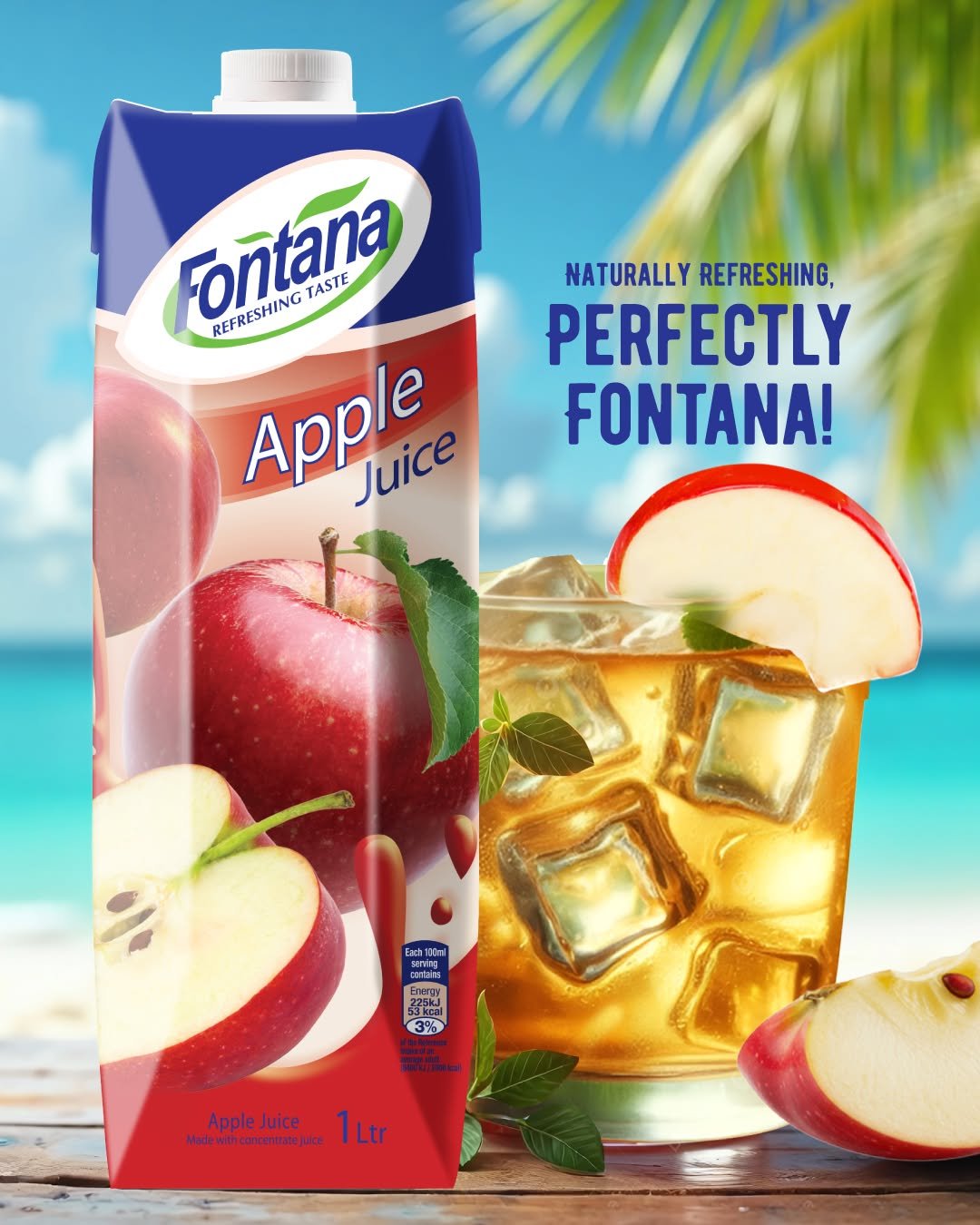Fontana Apple Juice 1Ltr