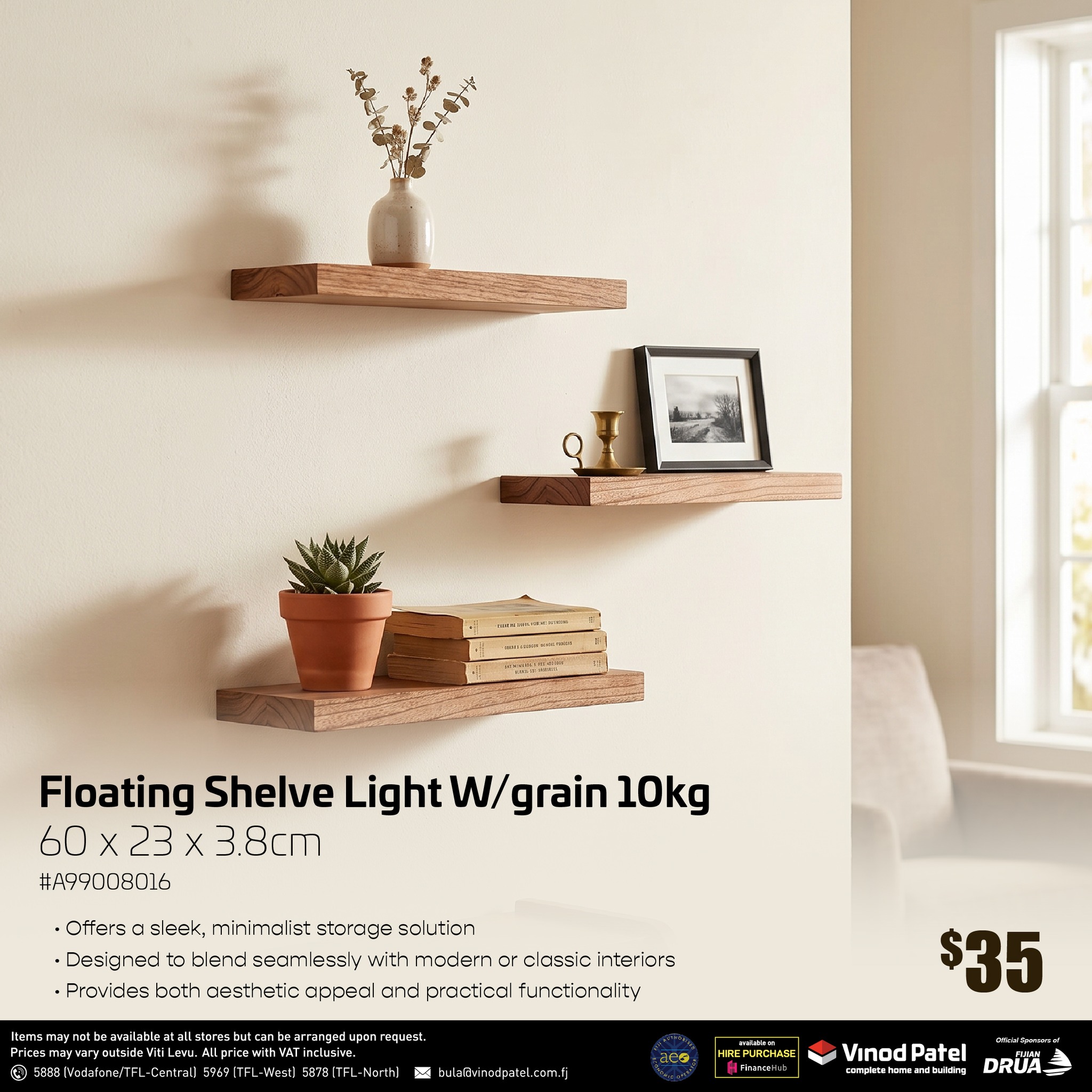 Floating Shelve Light W/grain 10kg
