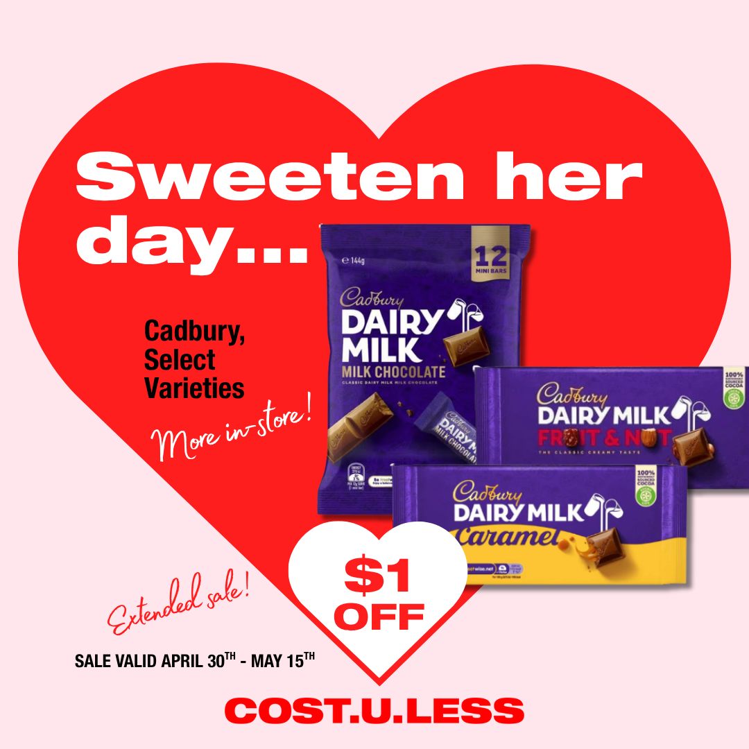 Cadbury Dairy Milk - $1 Off Extended Sale