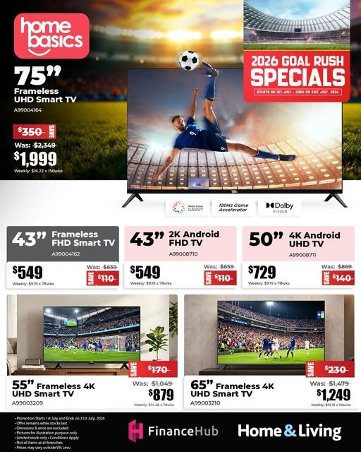 2026 Goal Rush Specials - Smart TV Sale - Page 1