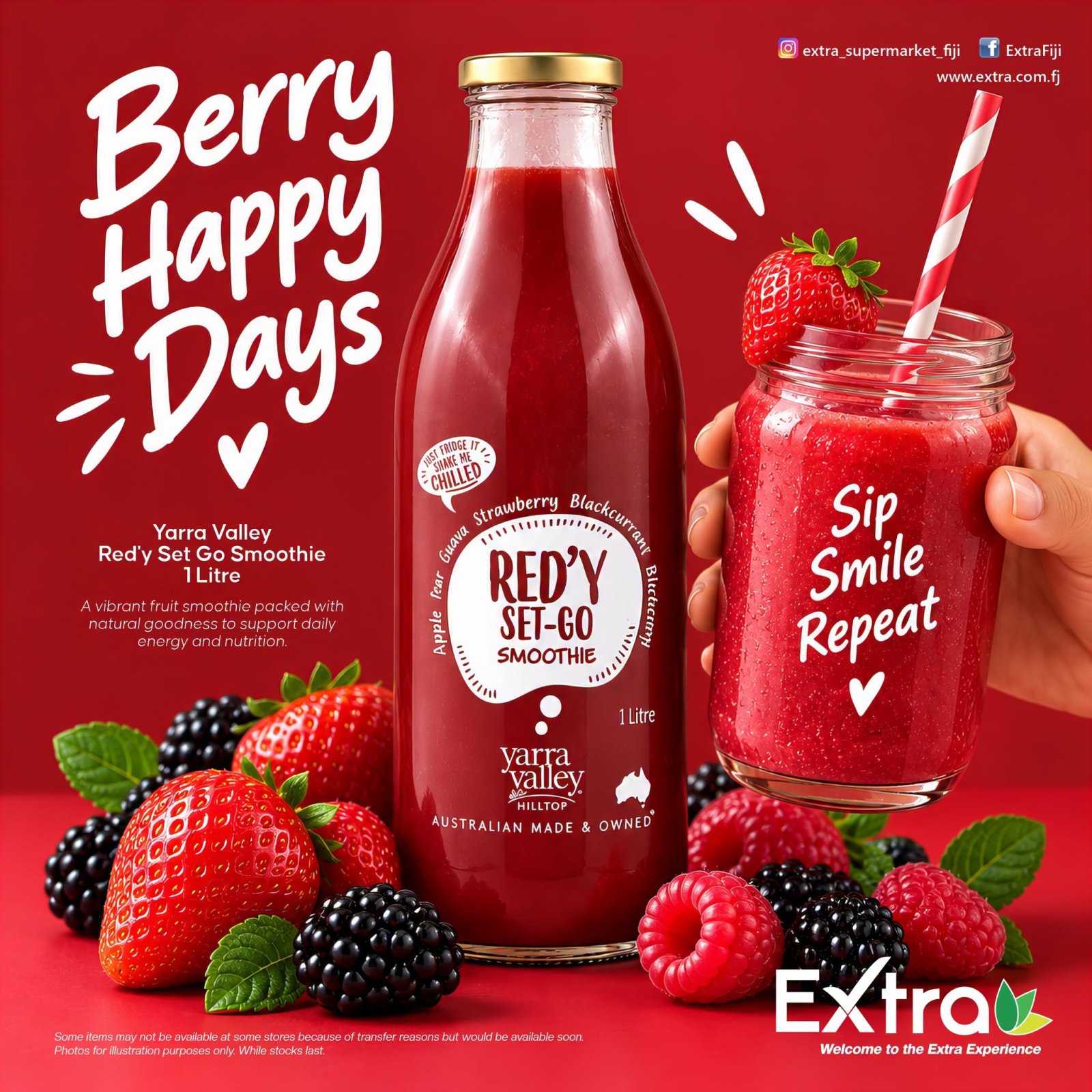 Yarra Valley Red'y Set Go Smoothie 1L