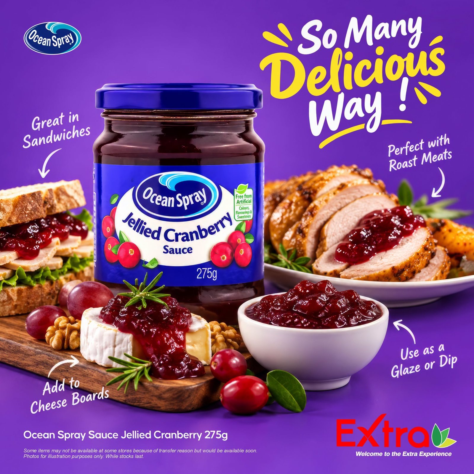Ocean Spray Jellied Cranberry Sauce 275g