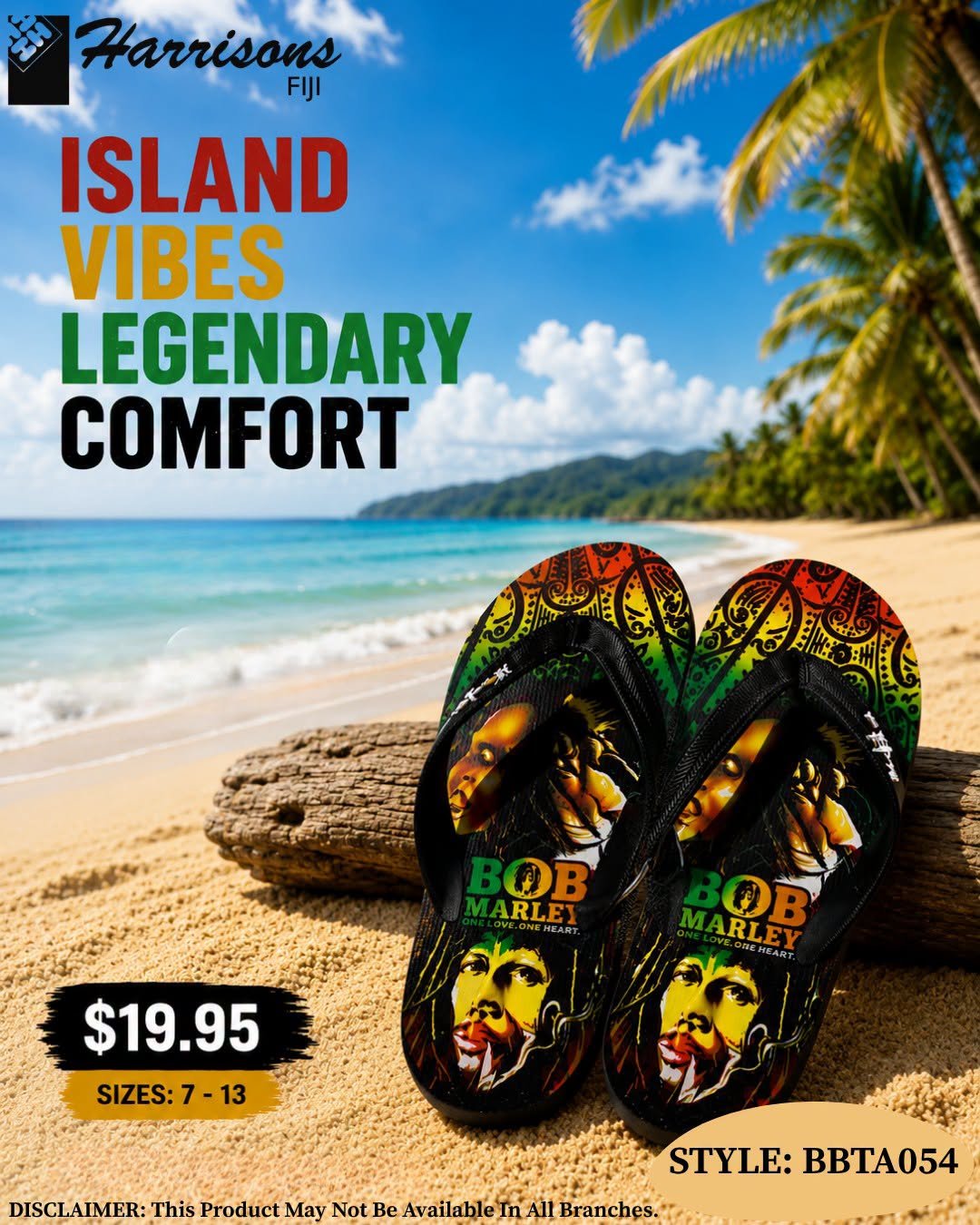 Bob Marley Island Vibes Flip Flops