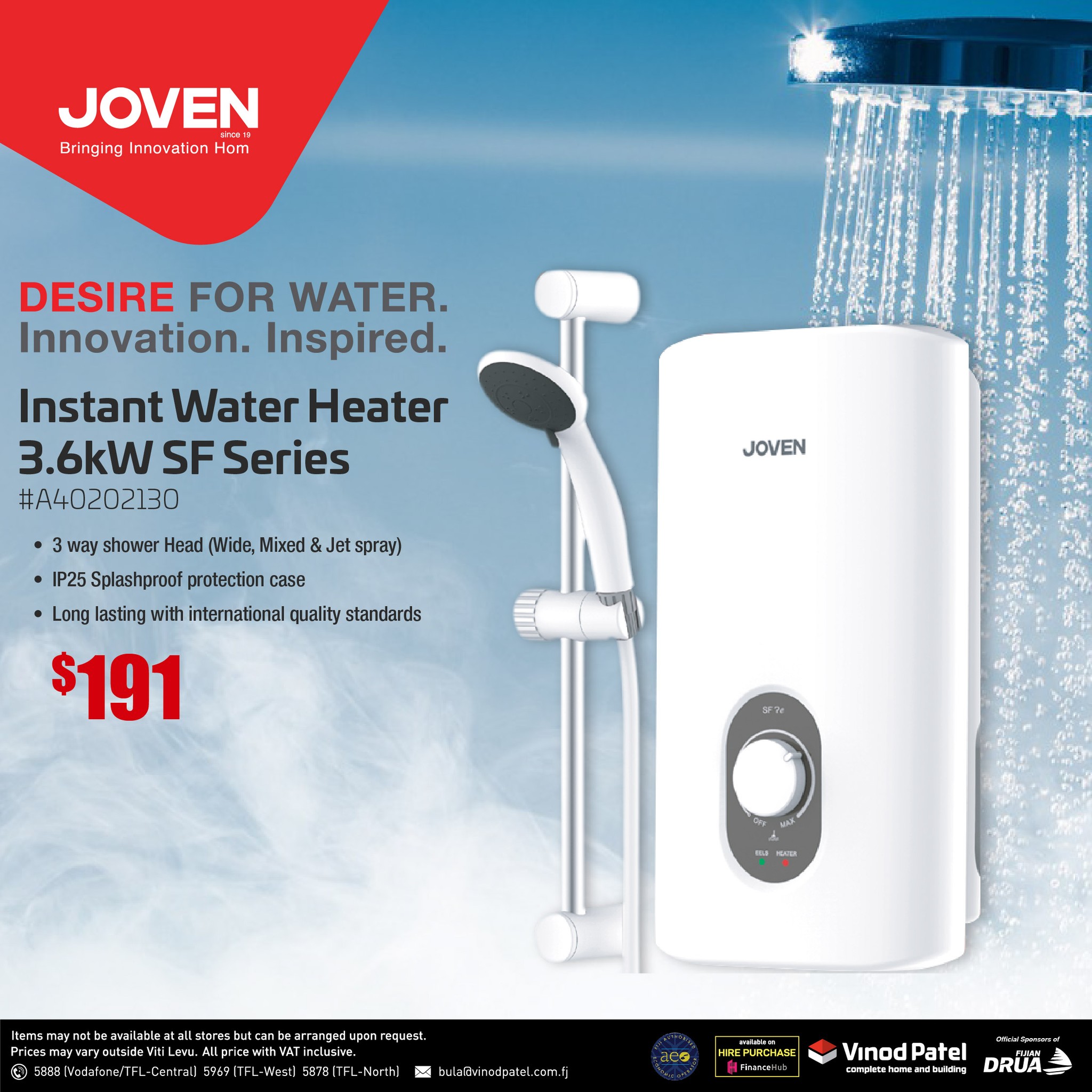 Instant Water Heater 3.6kW SF Series