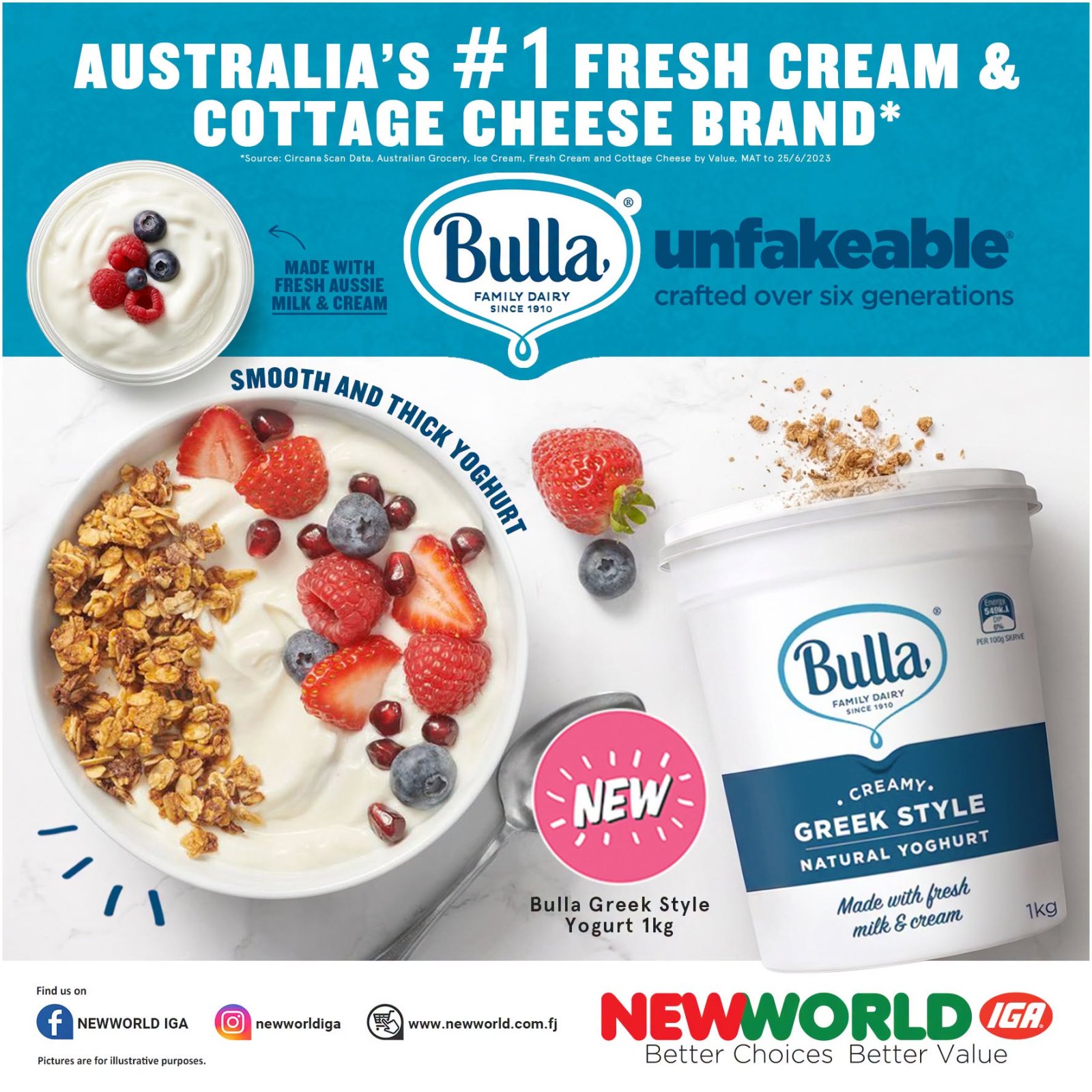 Bulla Greek Style Yogurt 1kg