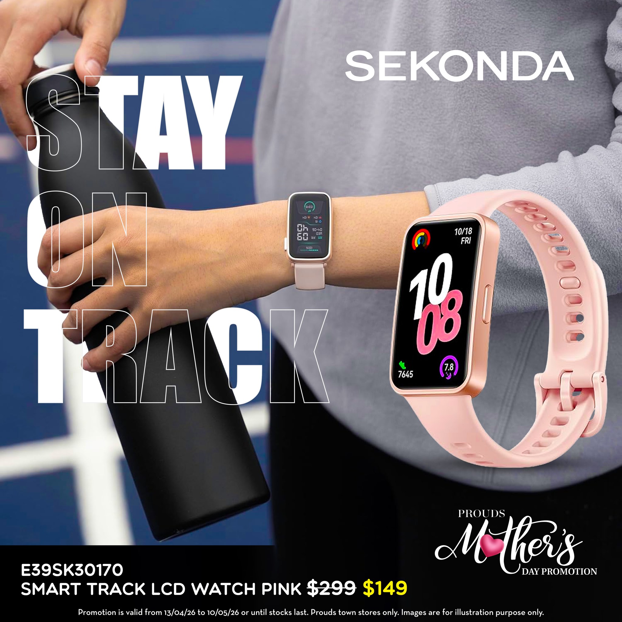 Sekonda Smart Track LCD Watch Pink