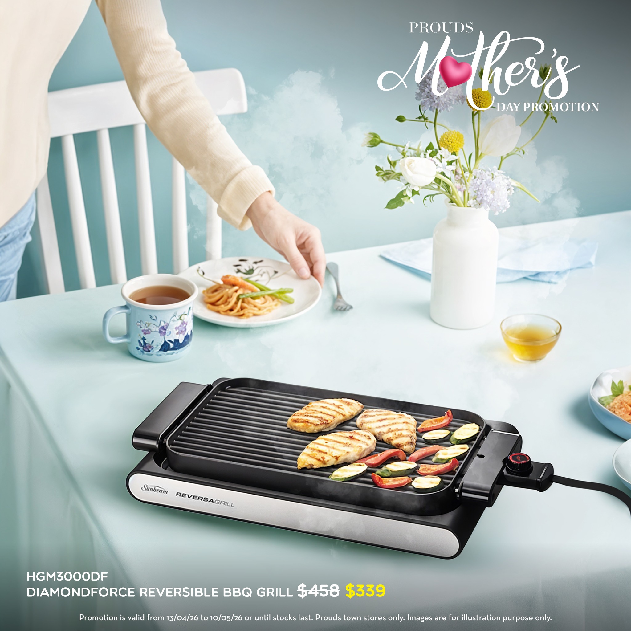 Sunbeam DiamondForce Reversible BBQ Grill