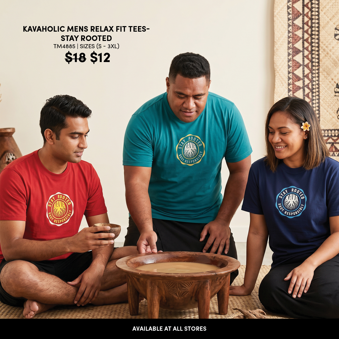 Kavaholic Mens Relax Fit Tees - Stay Rooted