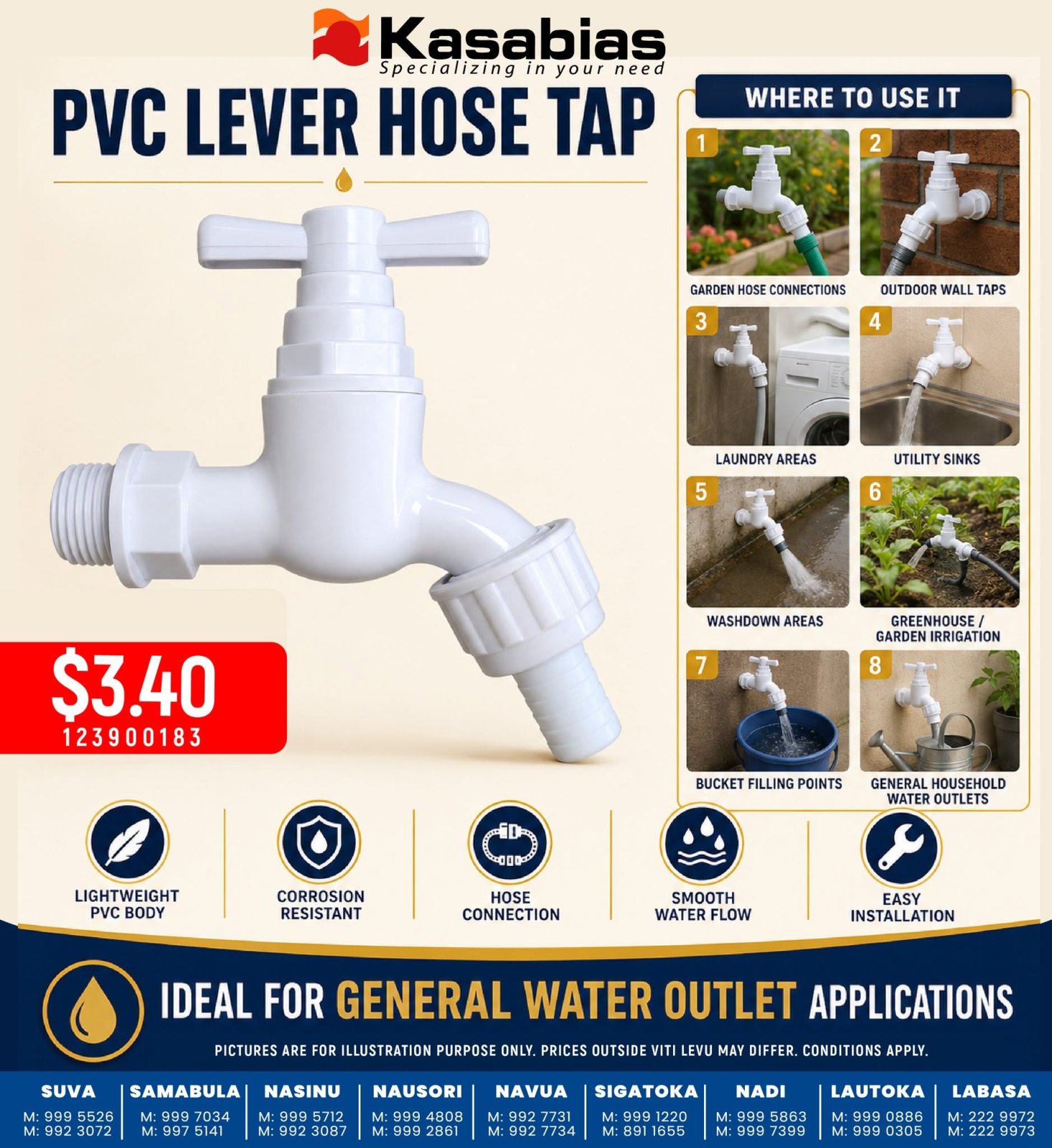 PVC Lever Hose Tap