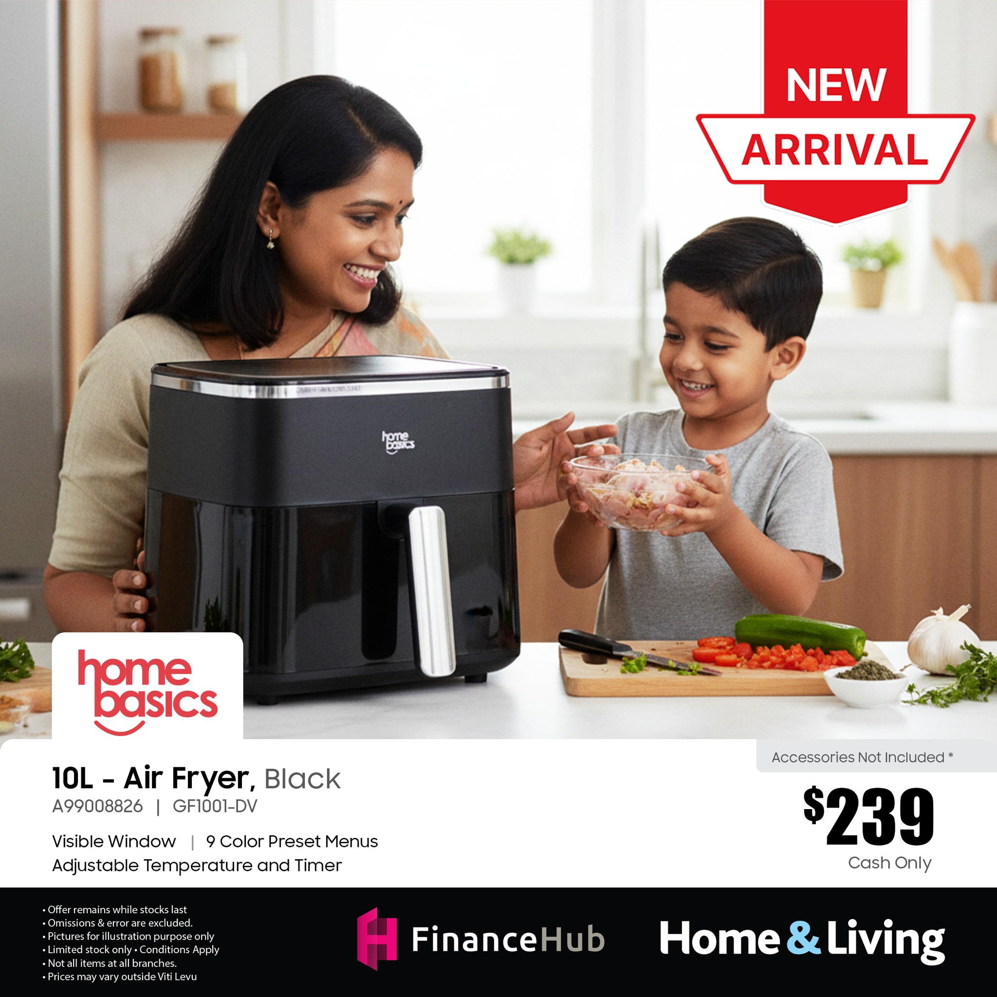 10L Air Fryer, Black