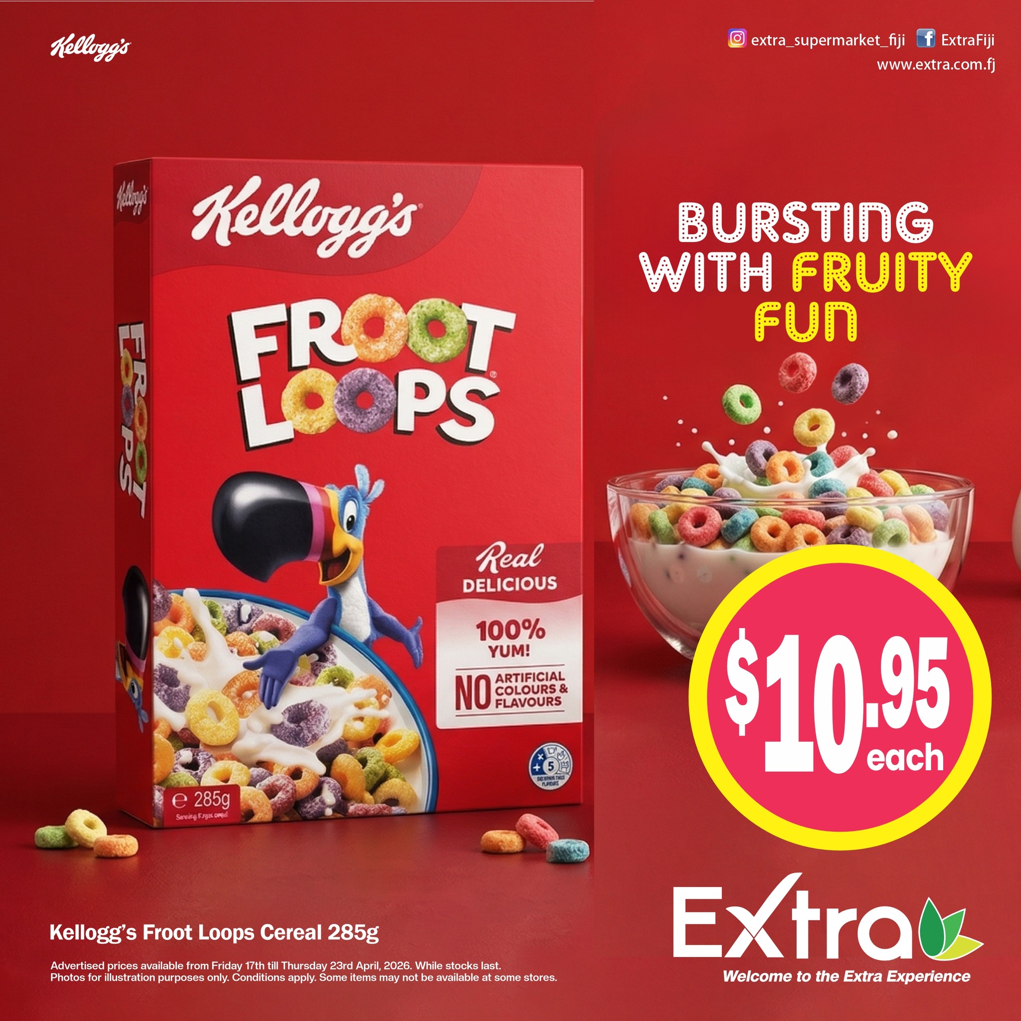 Kellogg's Froot Loops Cereal 285g - $10.95