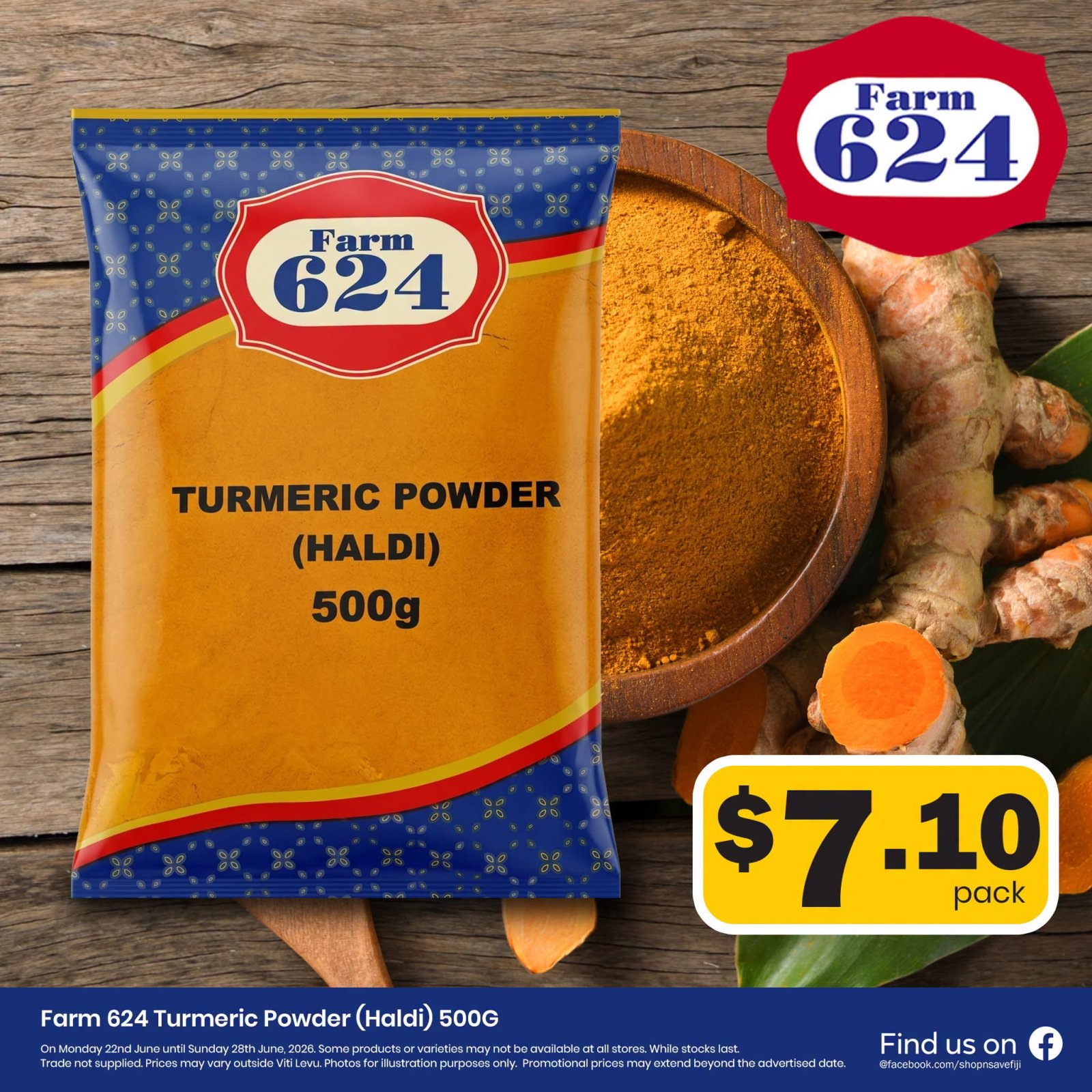 Farm 624 Turmeric Powder (Haldi) 500g