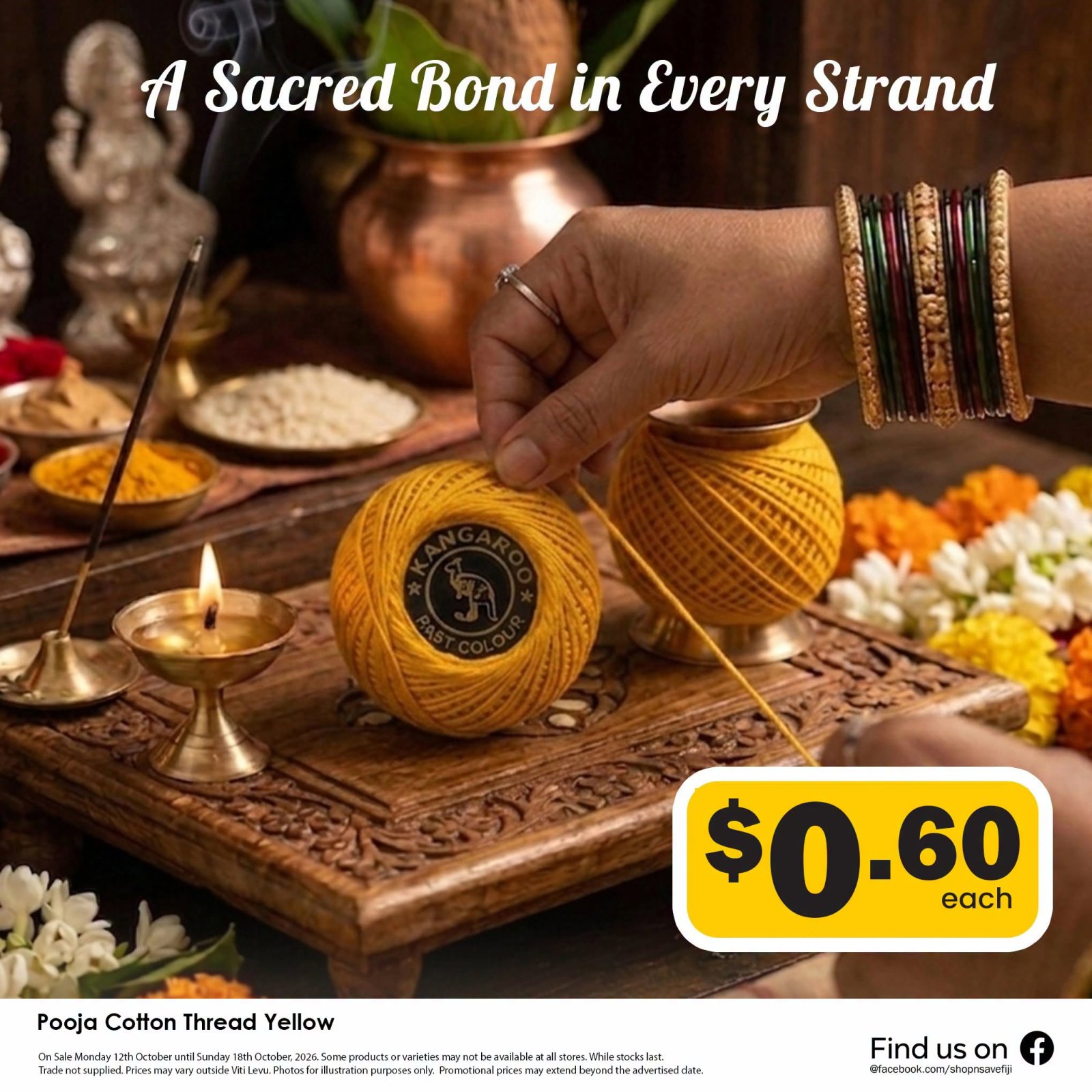 Pooja Cotton Thread Yellow
