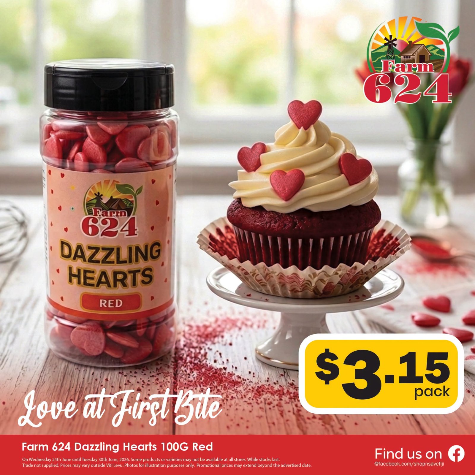 Farm 624 Dazzling Hearts 100G Red