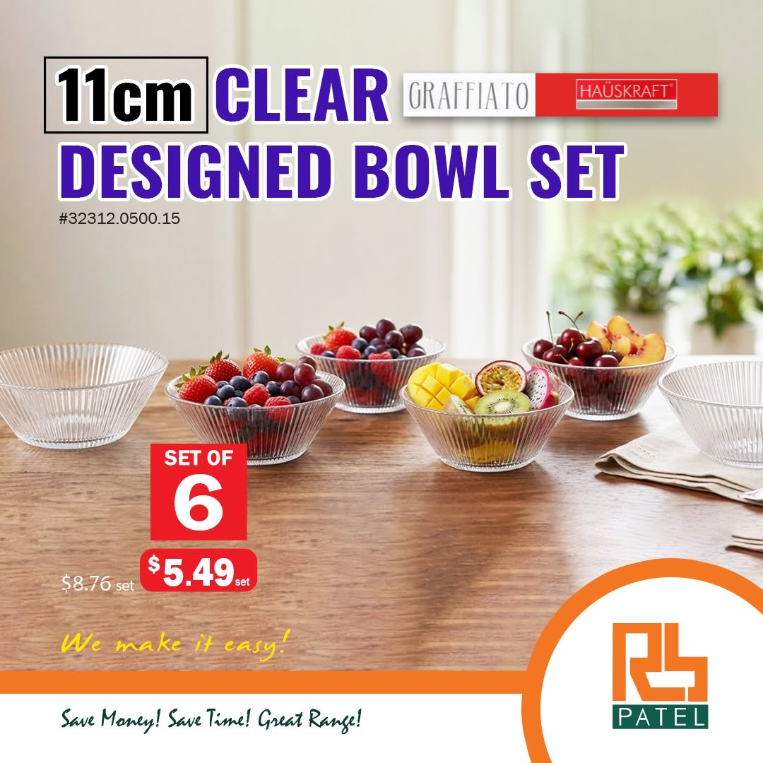 11cm Clear Designed Bowl Set