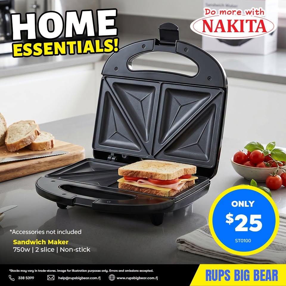 Nakita Sandwich Maker - 750W Non-stick