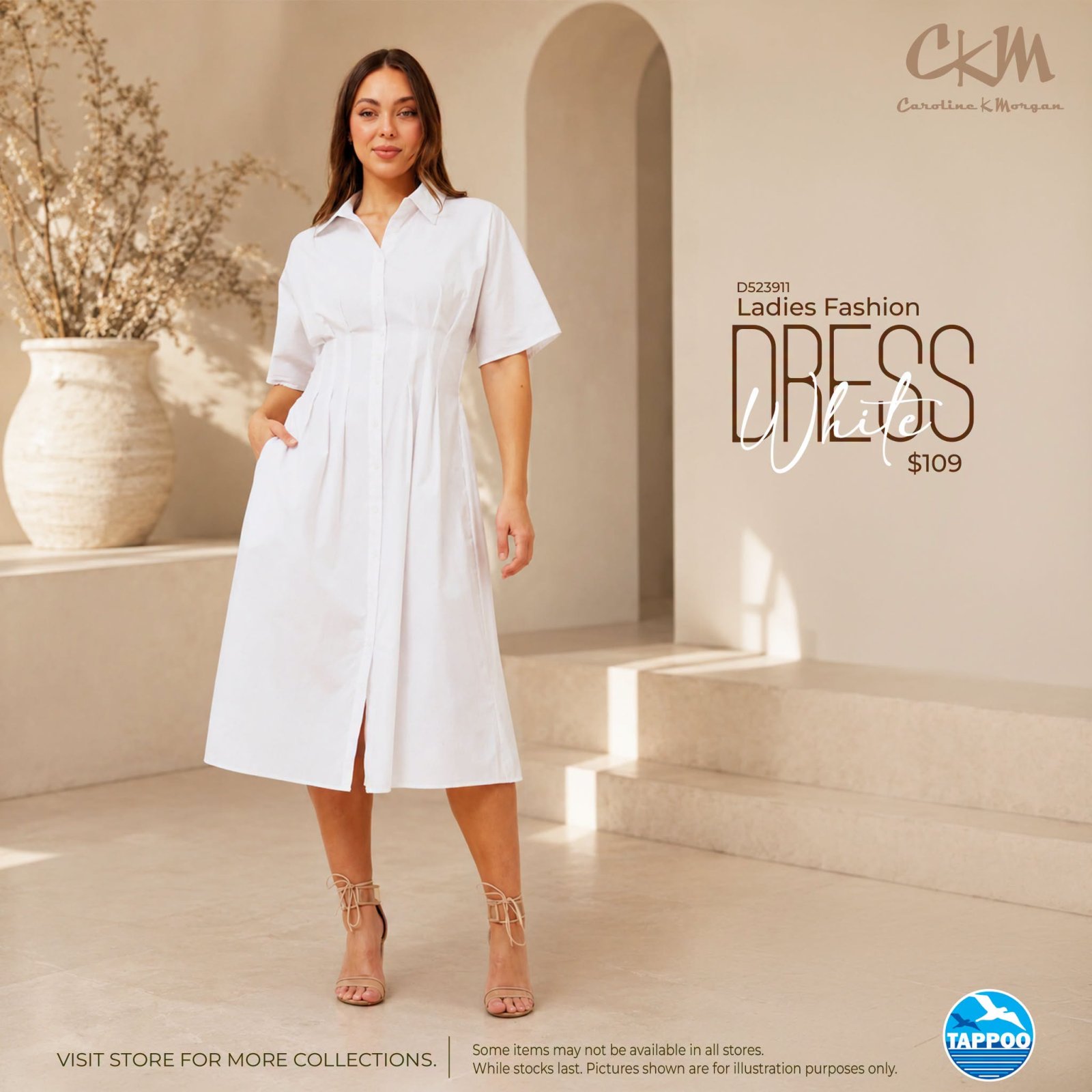 Ladies Fashion White Dress