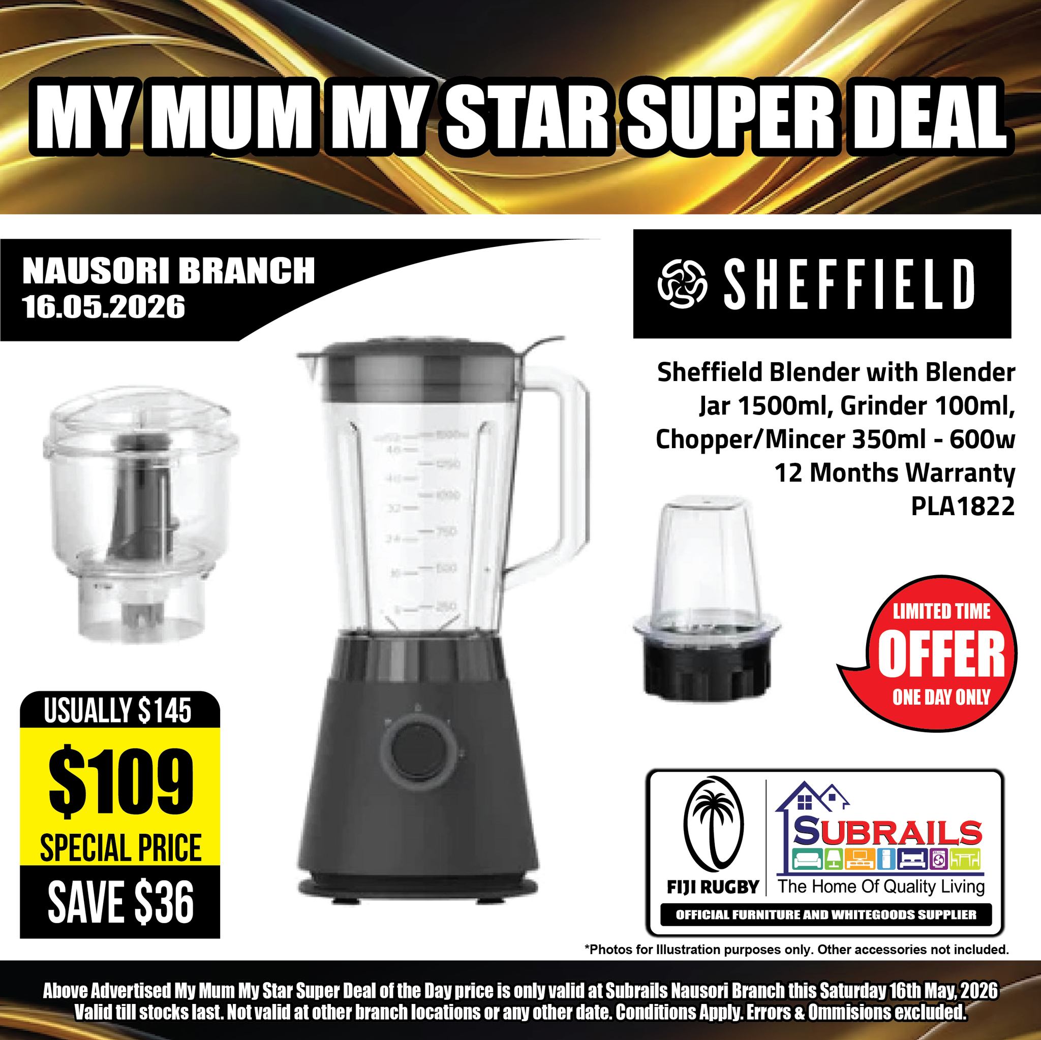 Sheffield Blender with Blender Jar - My Mum My Star Super Deal