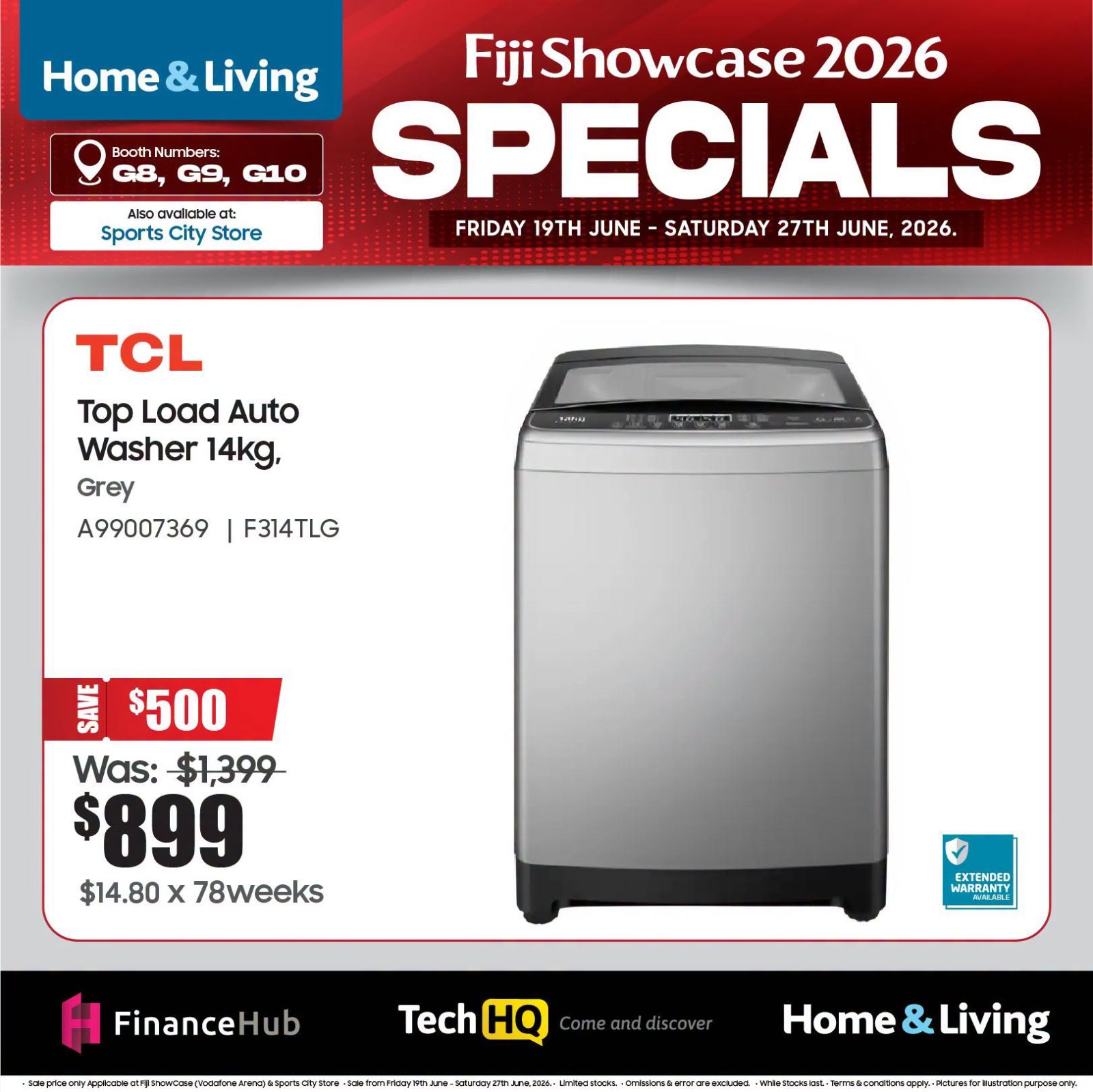 TCL Top Load Auto Washer 14kg - Save $500