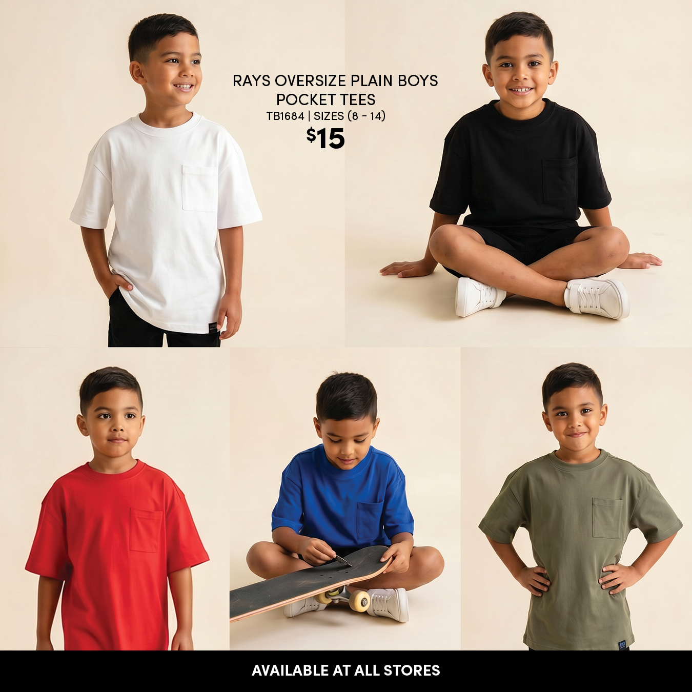 Rays Oversize Plain Boys Pocket Tees - Page 1