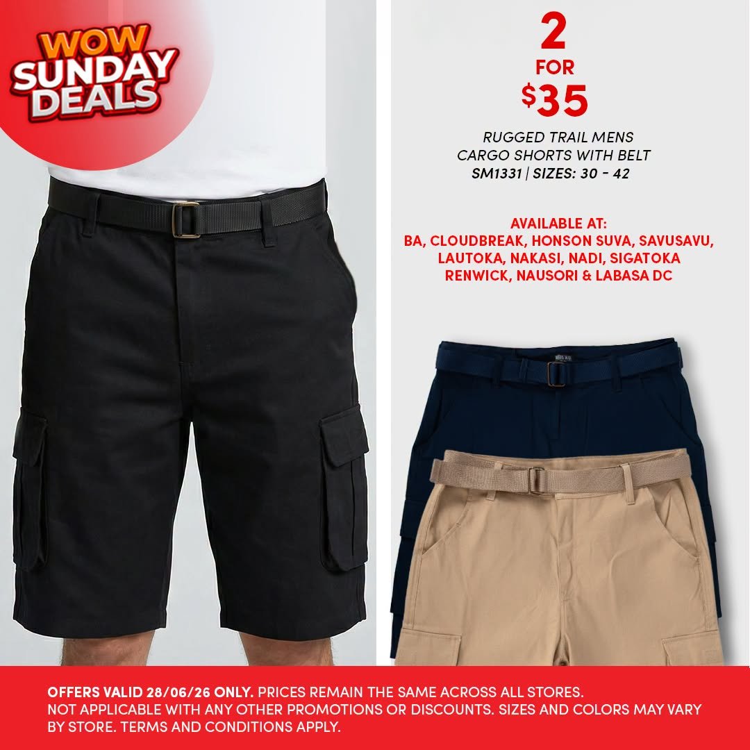 Rugged Trail Mens Cargo Shorts with Belt
