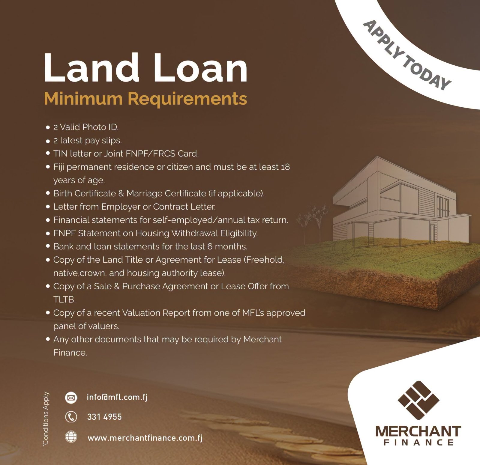 Land Loan – Minimum Requirements