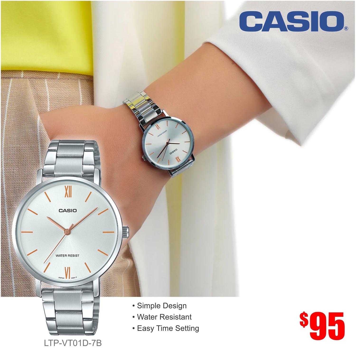 CASIO Ladies Watch LTP-VT01D-7B