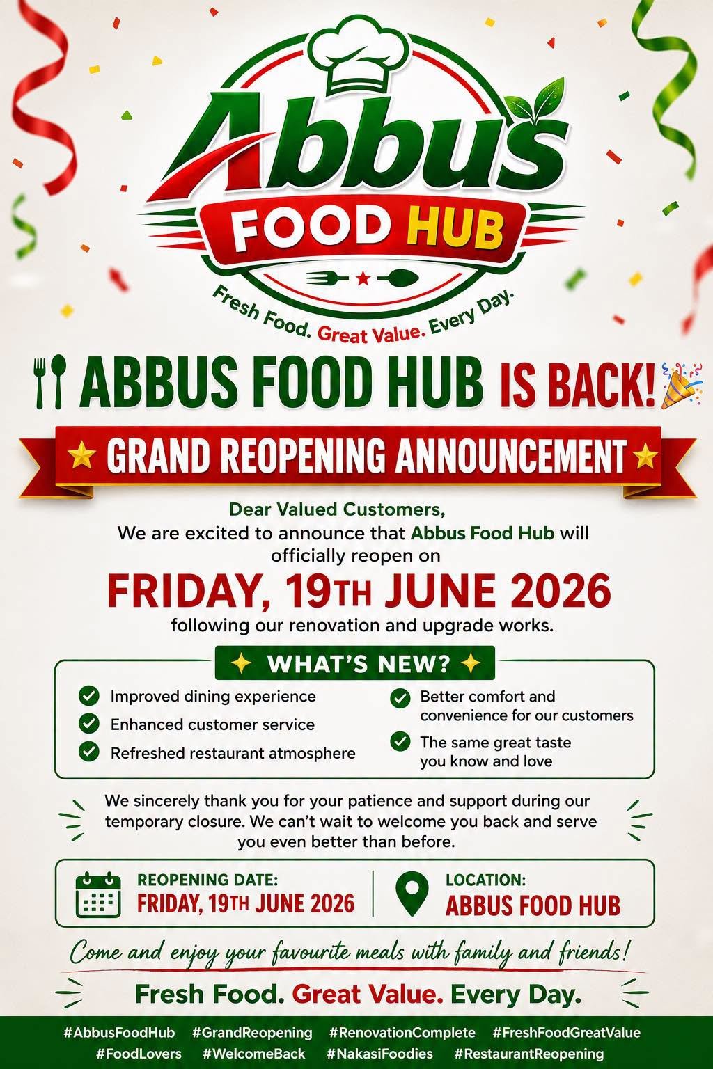 Abbus Food Hub Grand Reopening