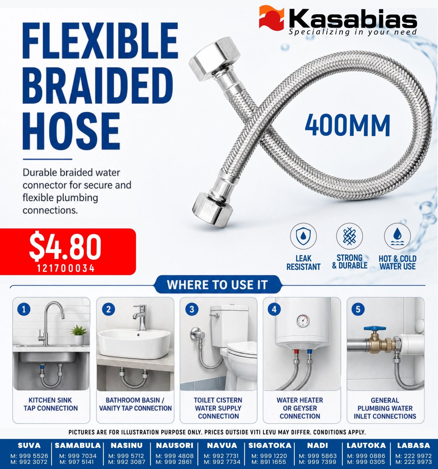 Flexible Braided Hose 400MM