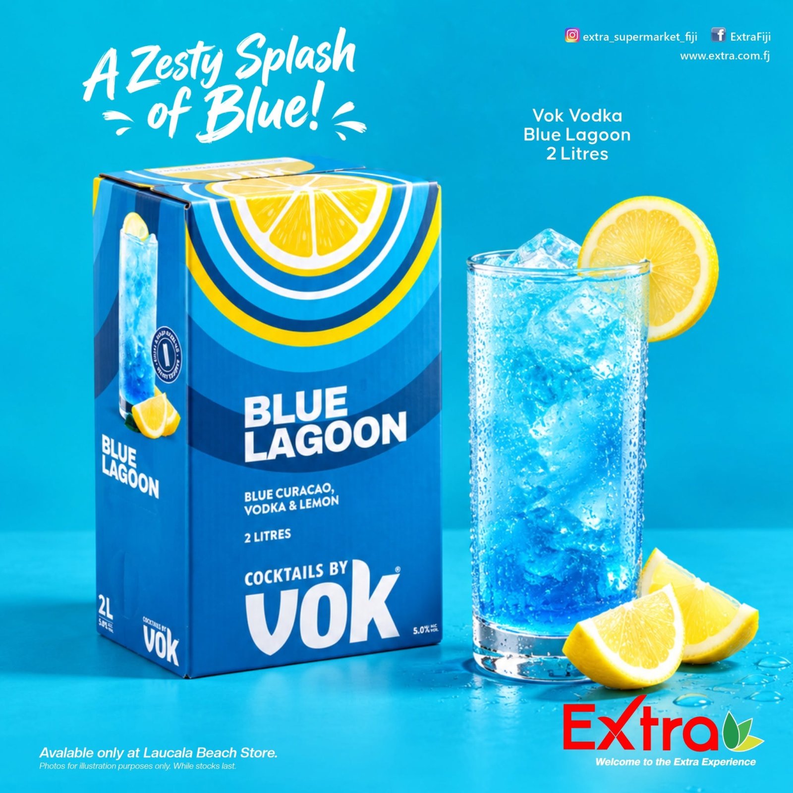 Vok Blue Lagoon Vodka 2 Litres