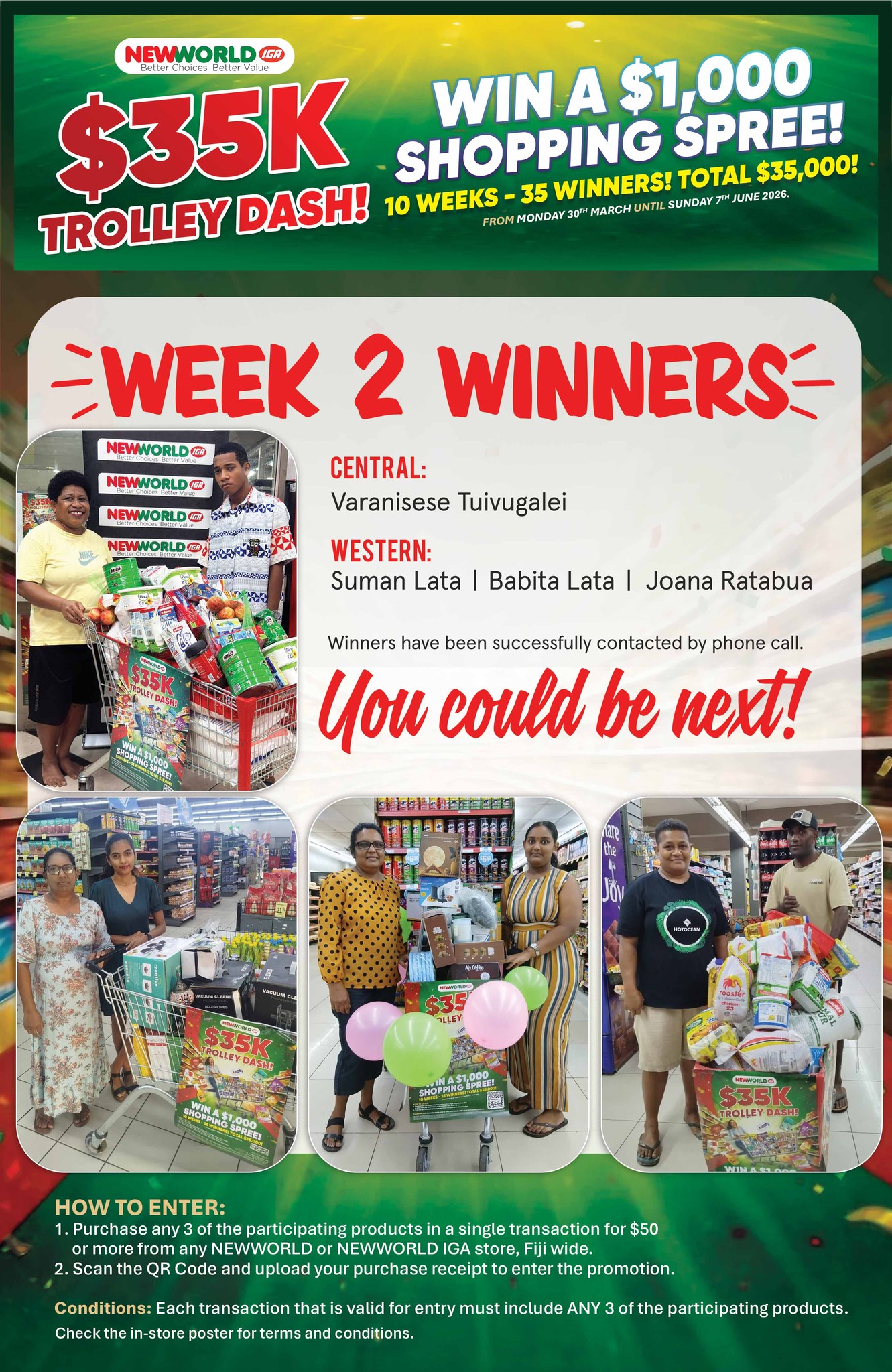 $35K Trolley Dash – Week 2 Winners