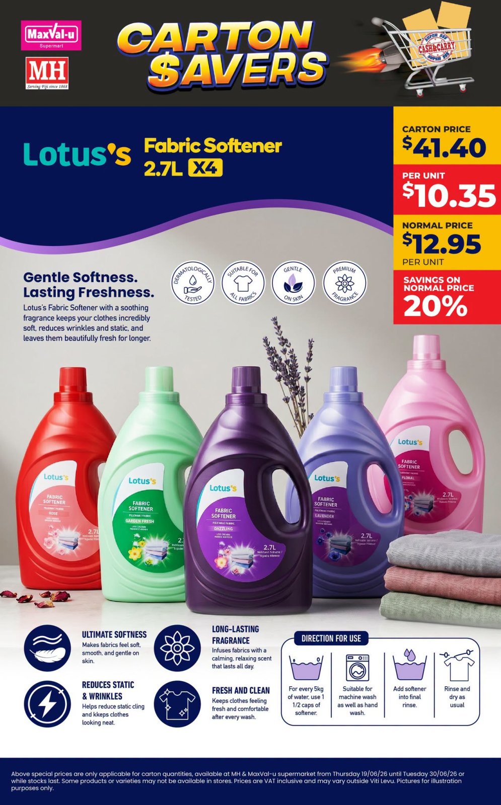 Lotus's Fabric Softener 2.7L x4 – 20% Off