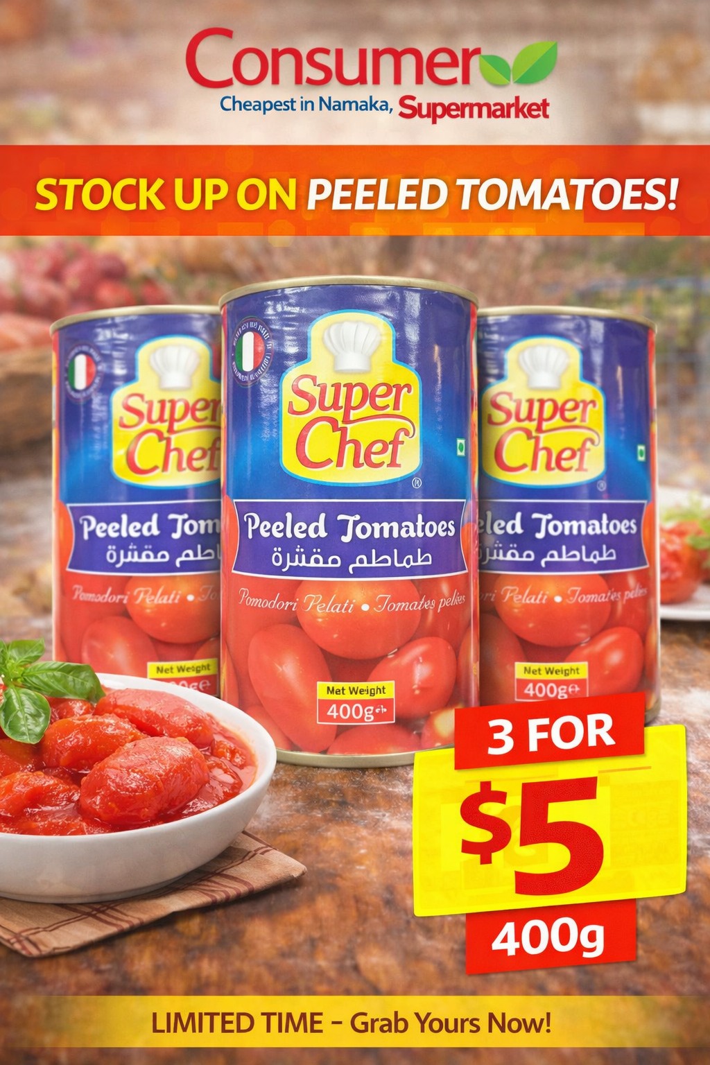 Super Chef Peeled Tomatoes 400g
