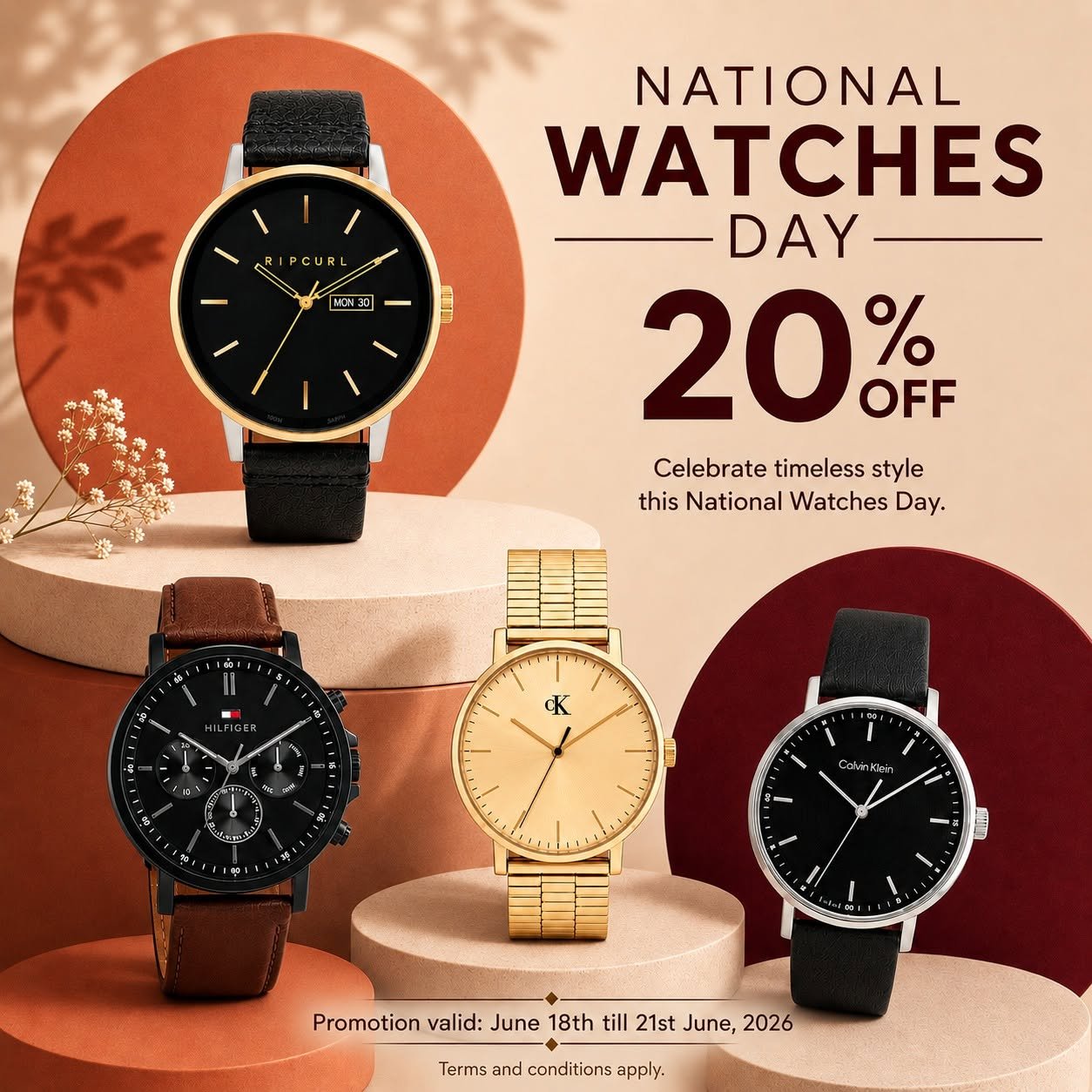 National Watches Day – 20% OFF Selected Brands