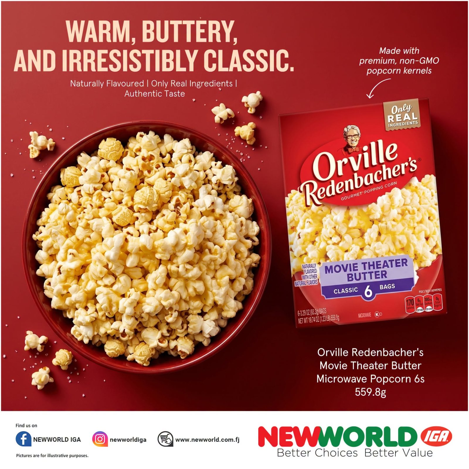 Orville Redenbacher's Movie Theater Butter Microwave Popcorn 6s