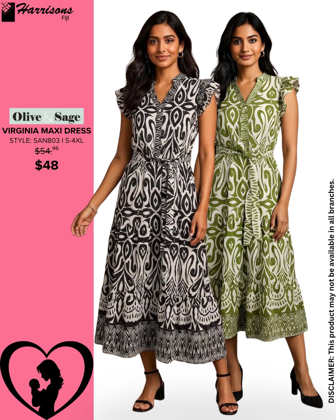 Virginia Maxi Dress - Olive & Sage