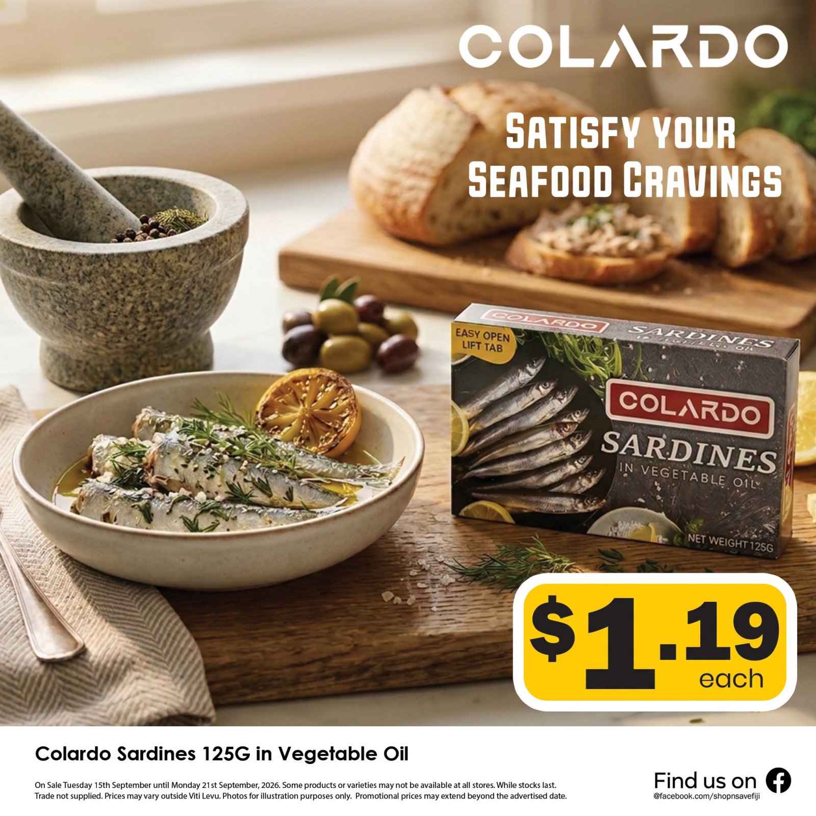Colardo Sardines 125G in Vegetable Oil