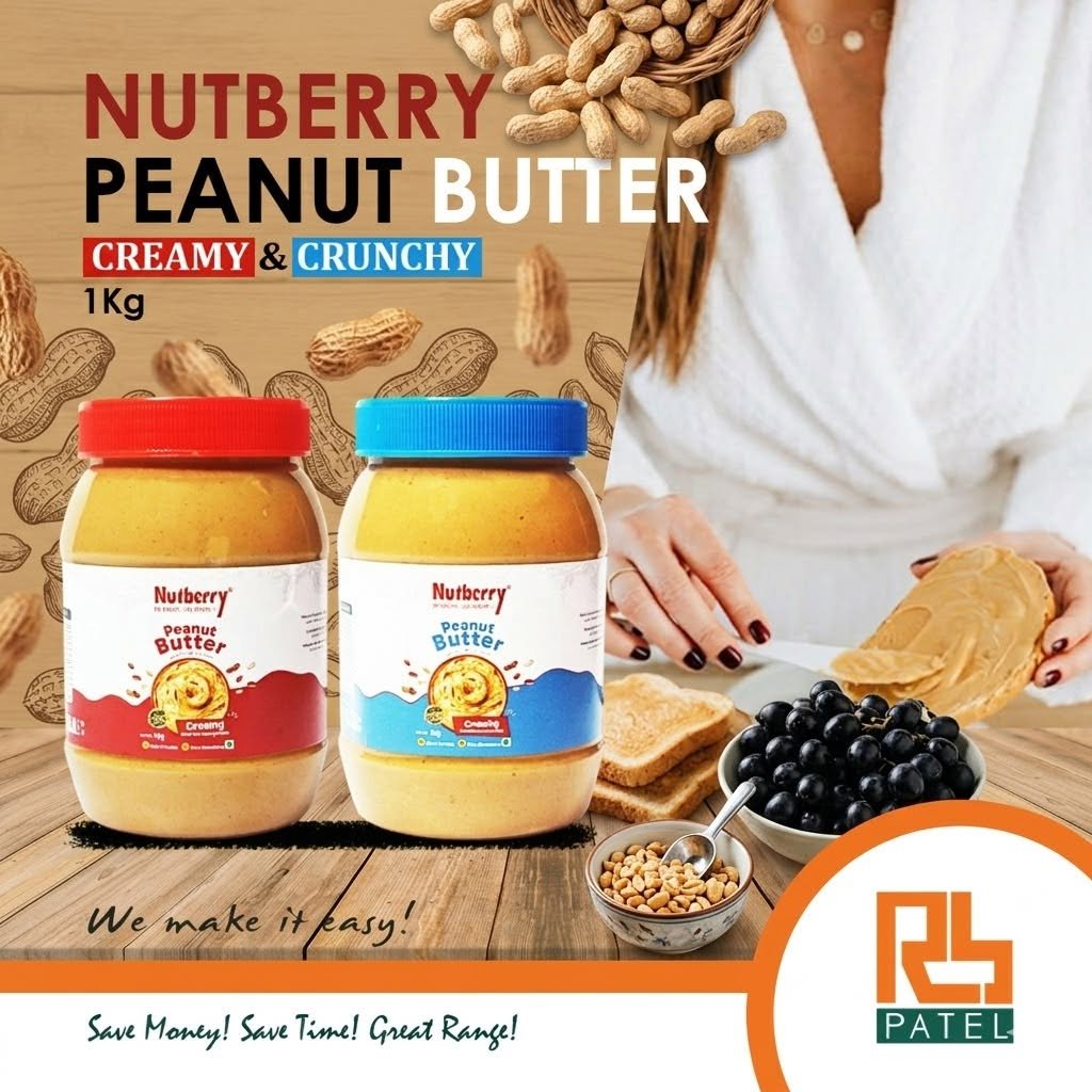 Nutberry Peanut Butter 1kg – Creamy & Crunchy