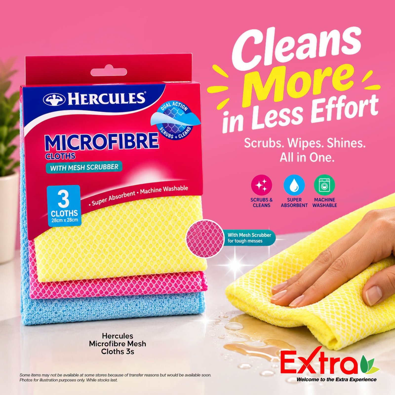 Hercules Microfibre Mesh Cloths 3's