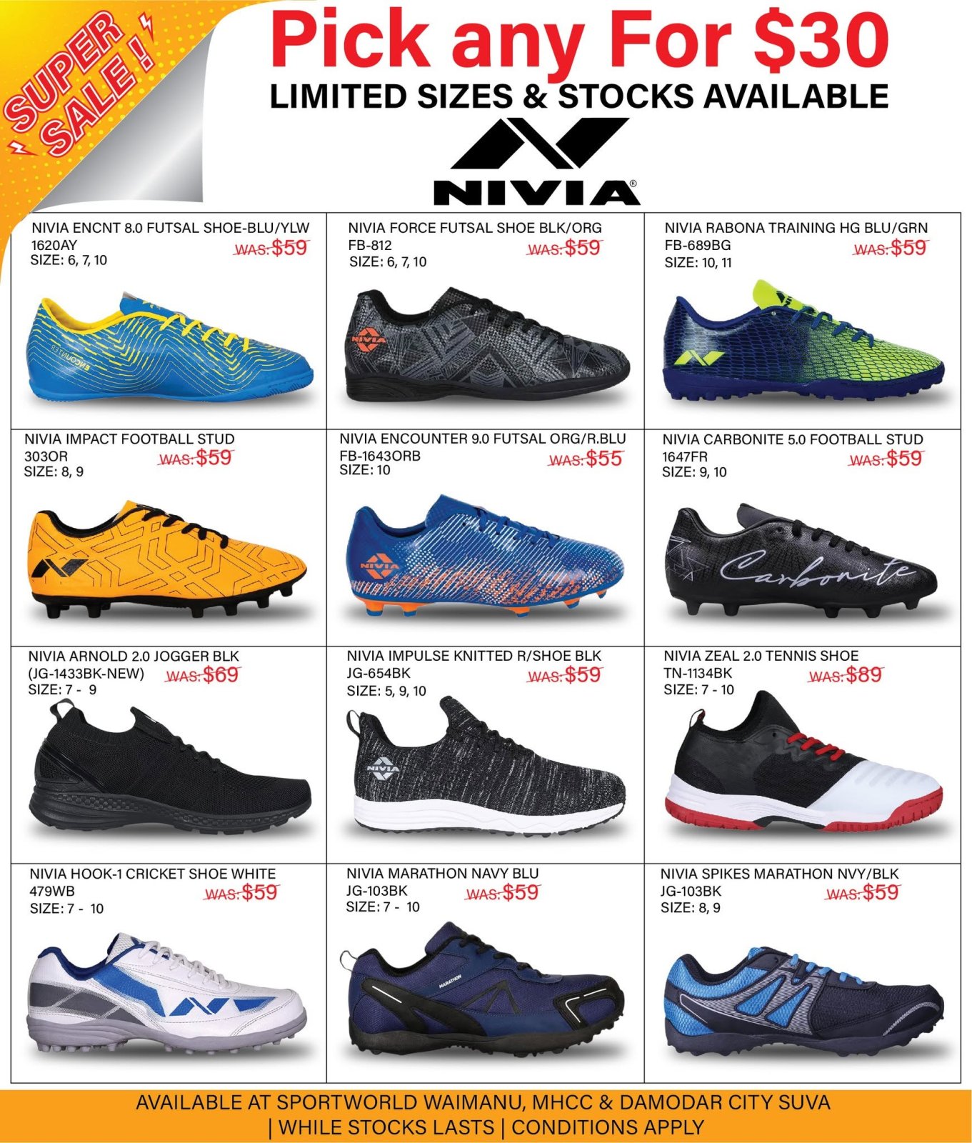 NIVIA Super Sale – Pick Any Shoe For $30 - Page 1
