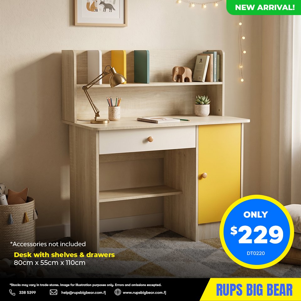 Desk with shelves & drawers