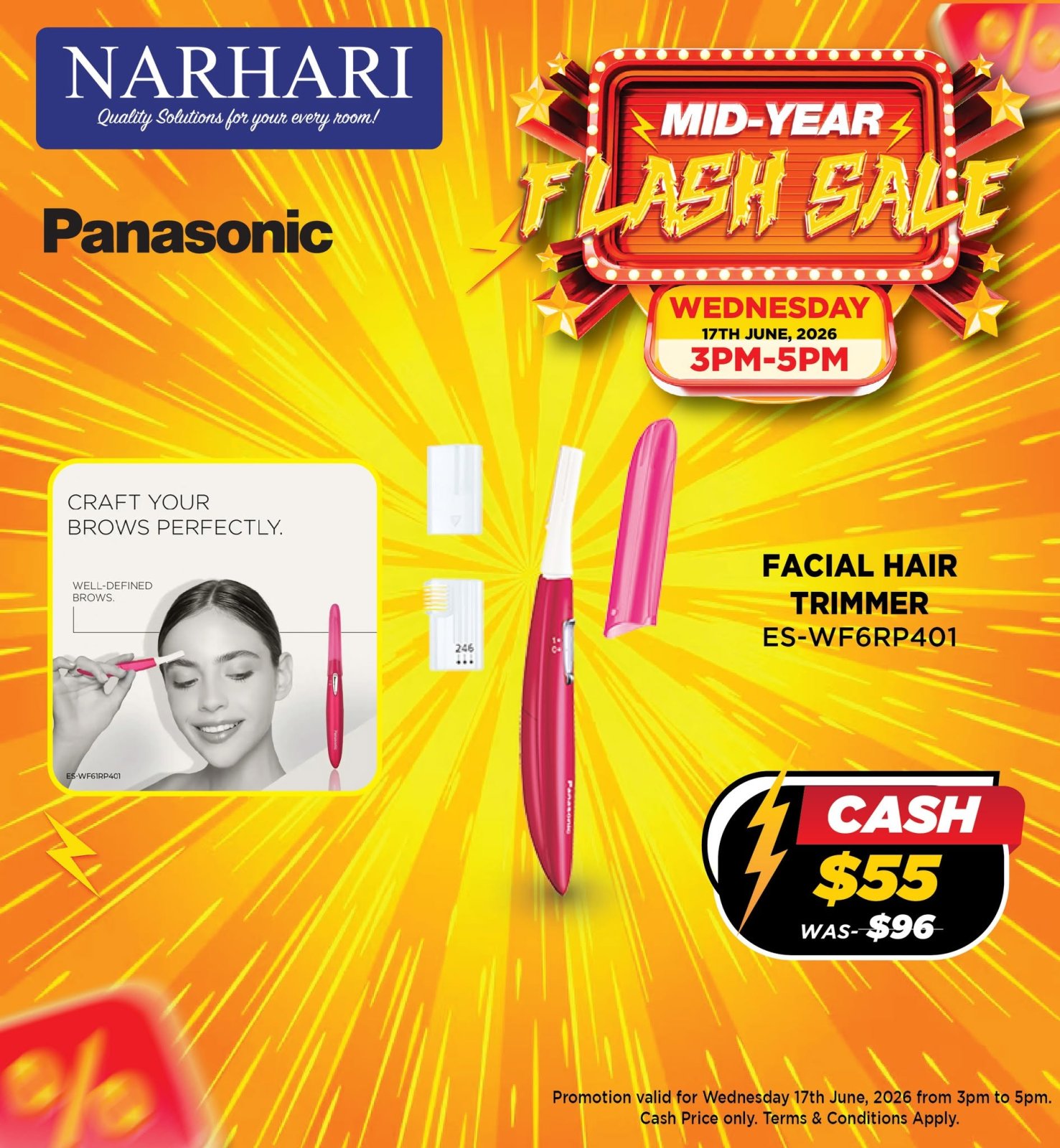 Panasonic Facial Hair Trimmer ES-WF6RP401