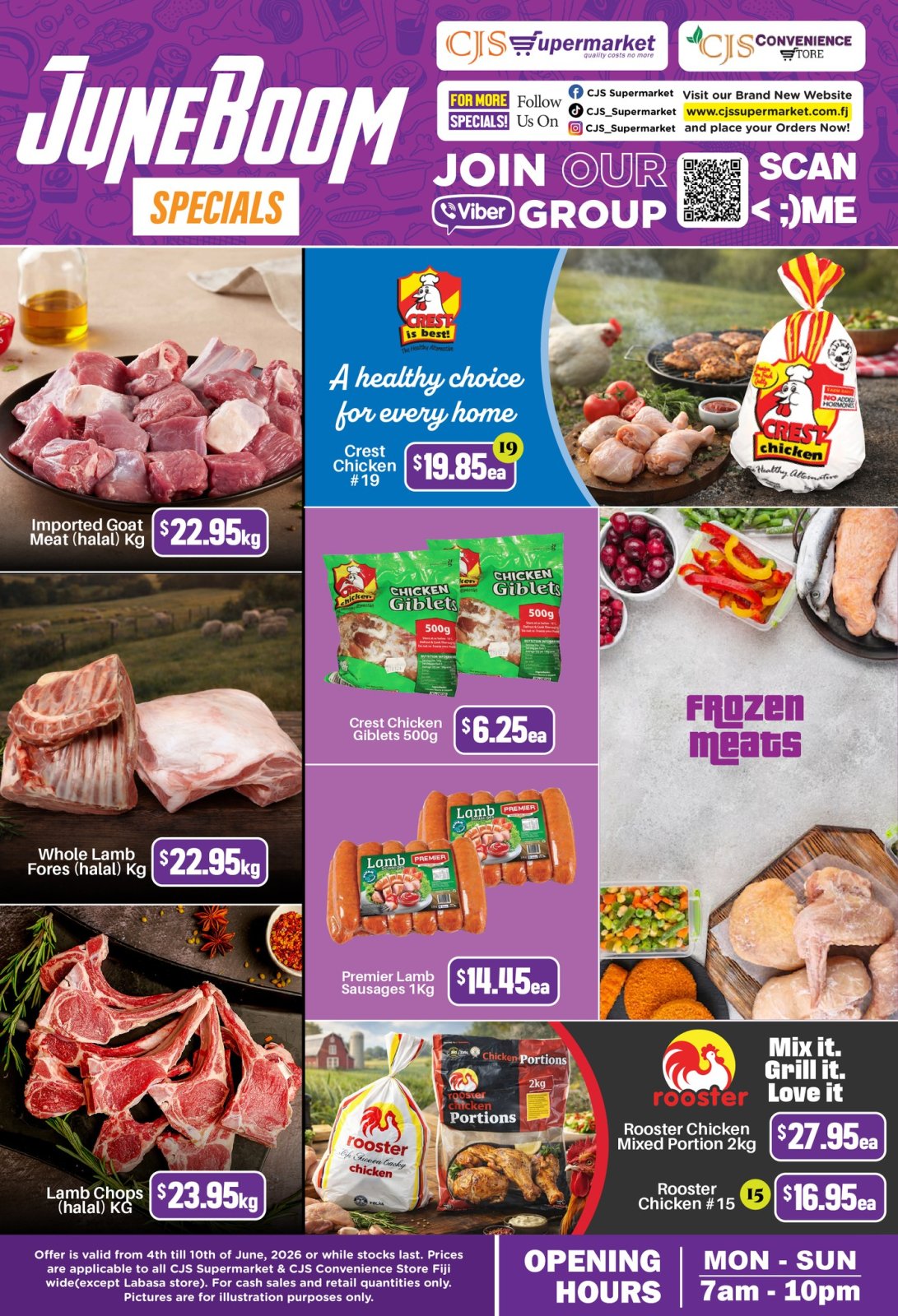 June Boom Specials - Frozen Meats & Poultry