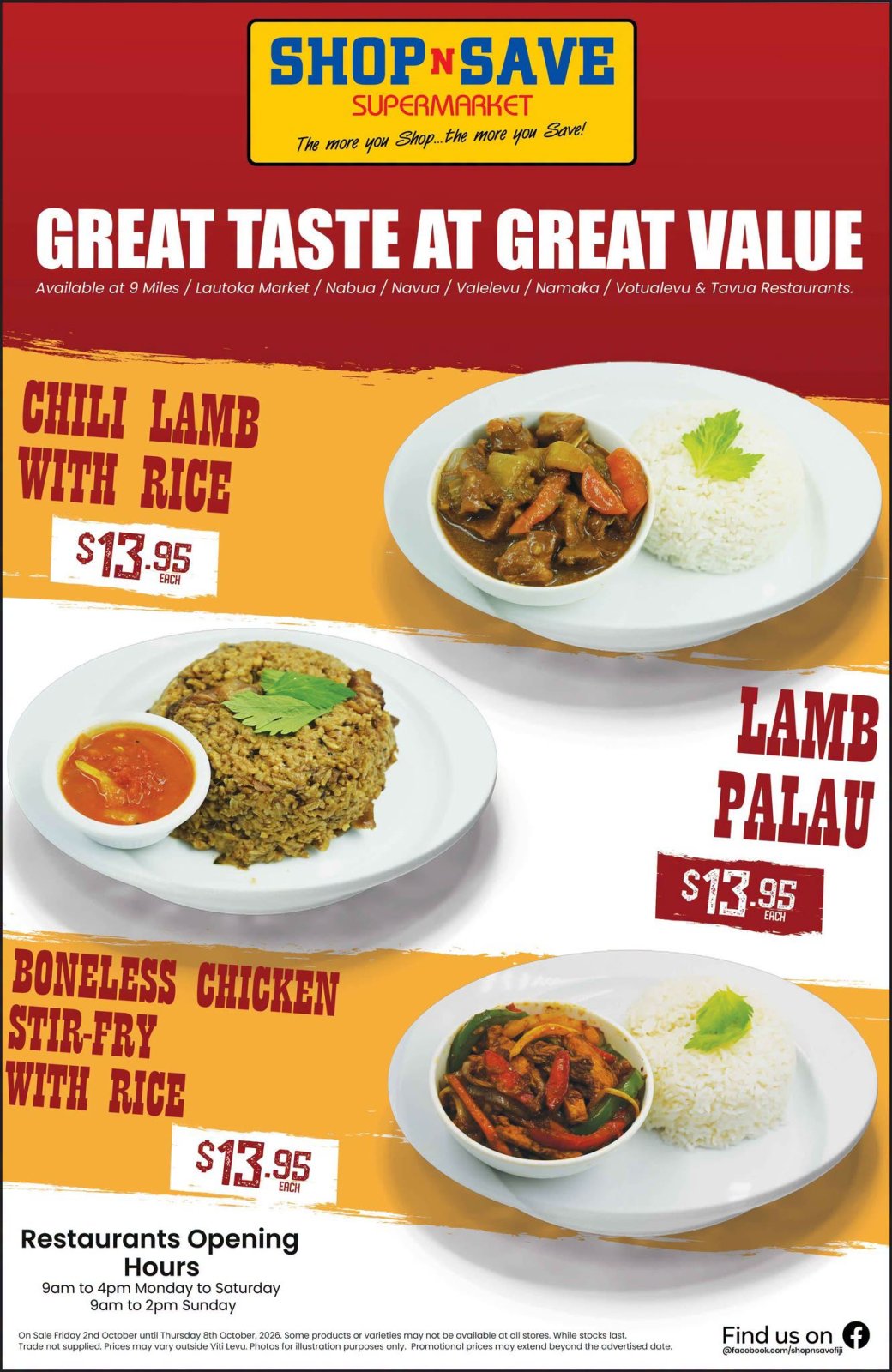 Shop N Save Restaurant Specials - Page 1