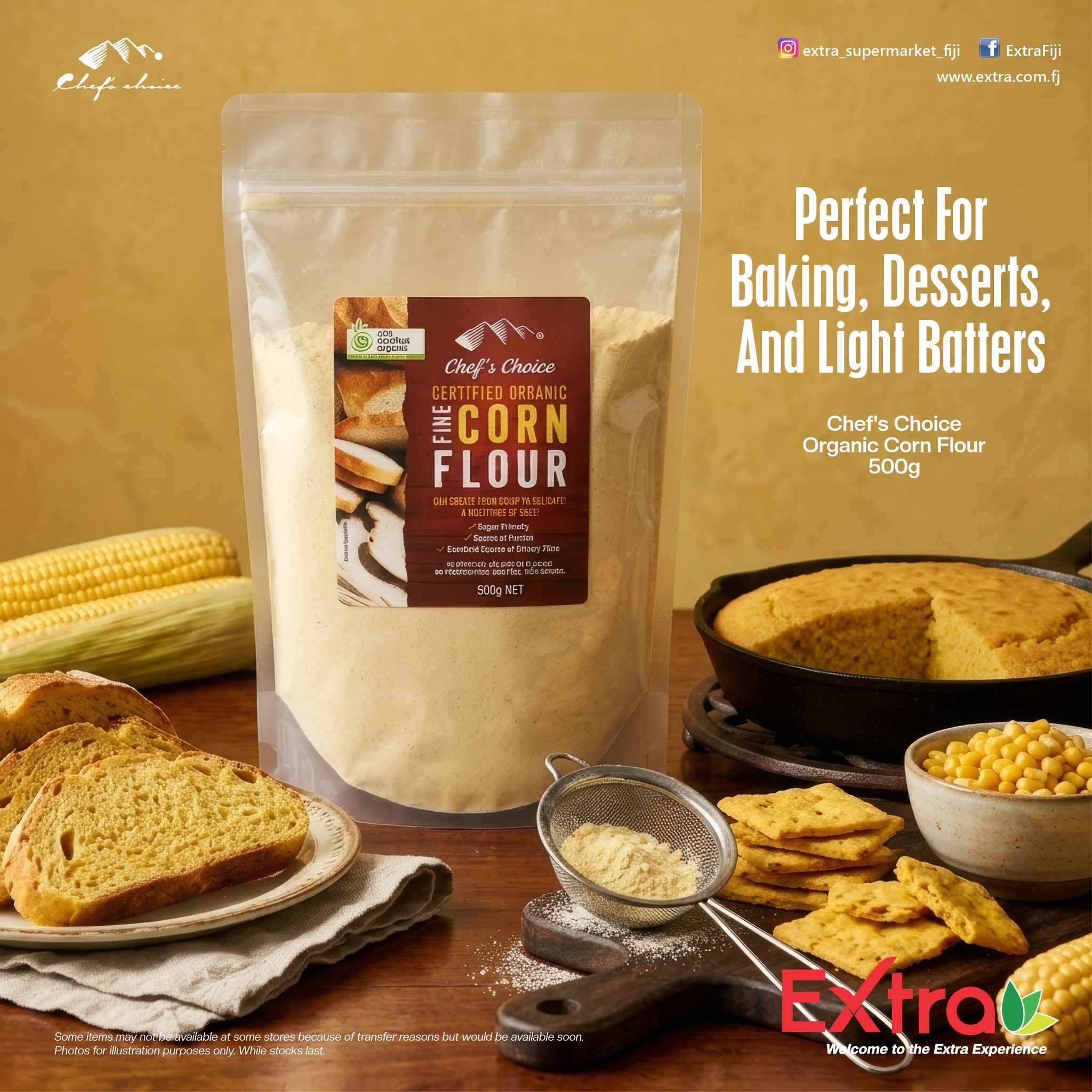 Chef's Choice Organic Corn Flour 500g - $10.95each