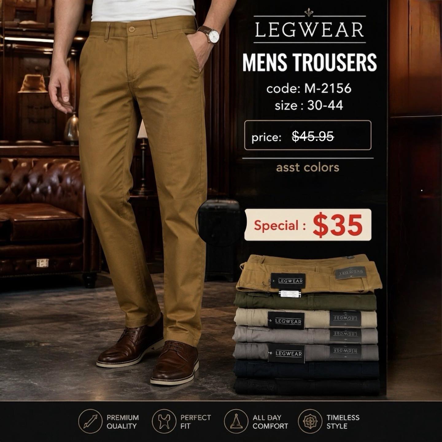 Legwear Mens Trousers M-2156