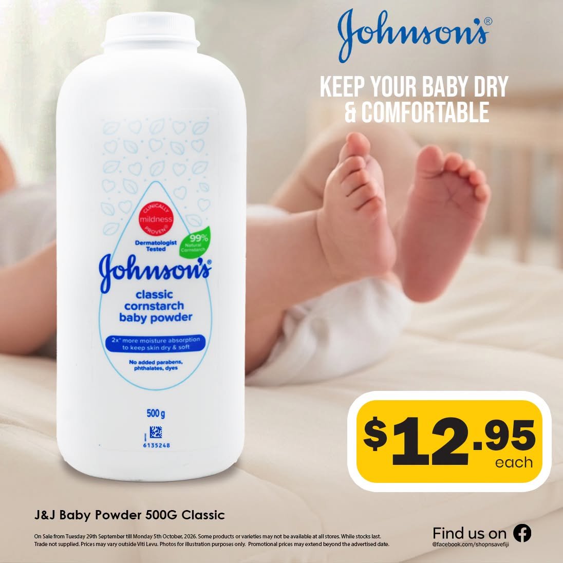 J&J Baby Powder 500G Classic